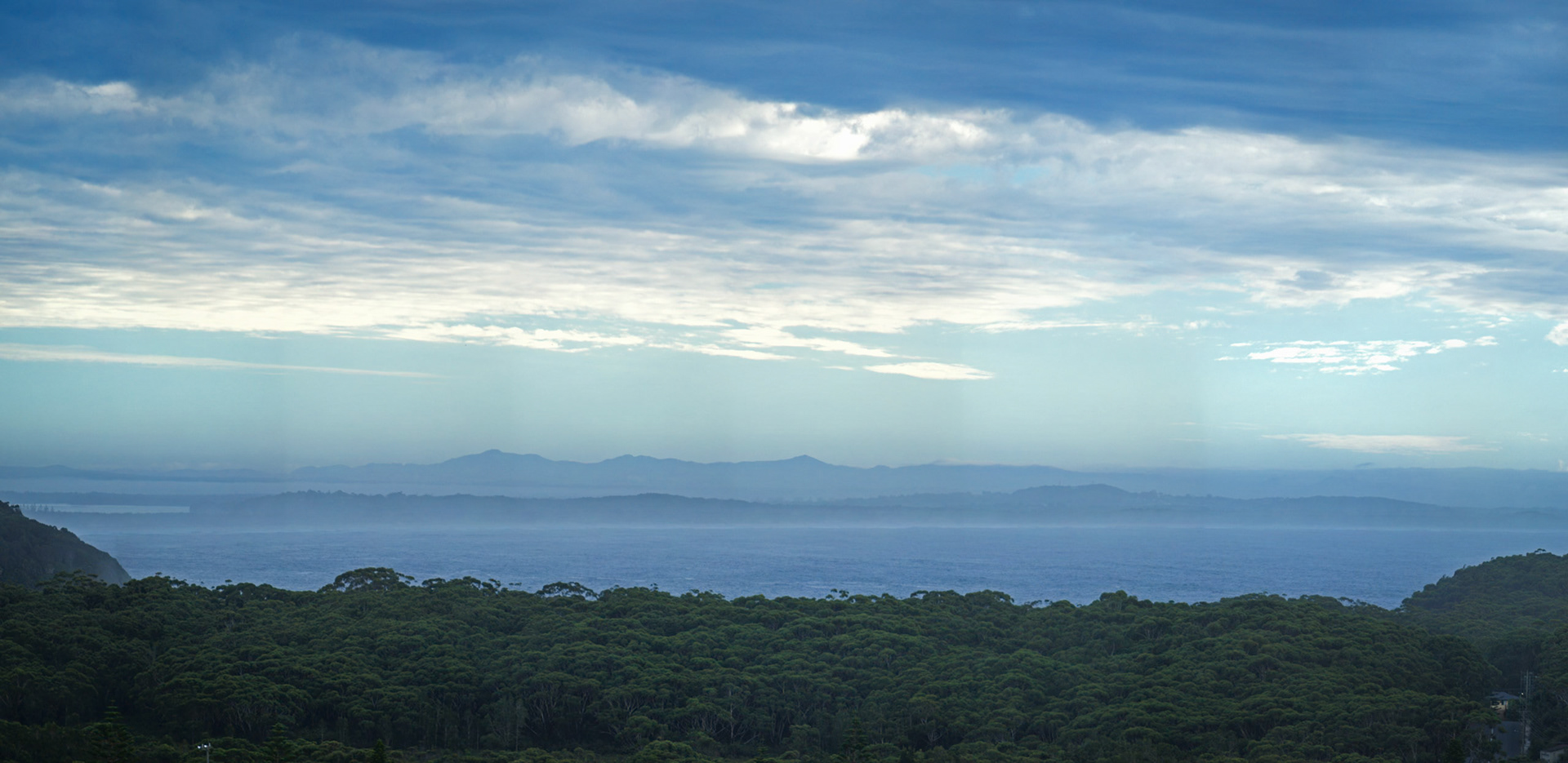 Panorama view from our balcony, Bluey's Beach.