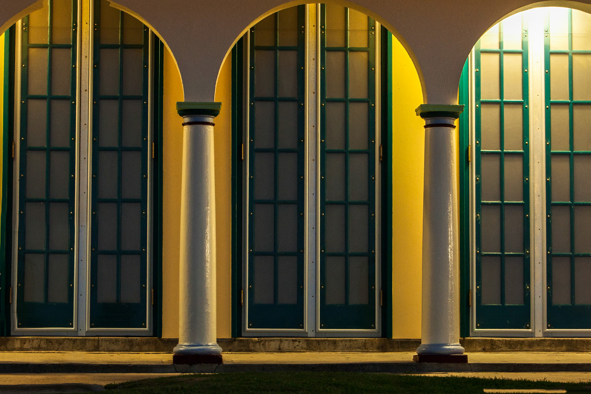 An evening shot of the pavillion at Nobby's beach, Newcastle