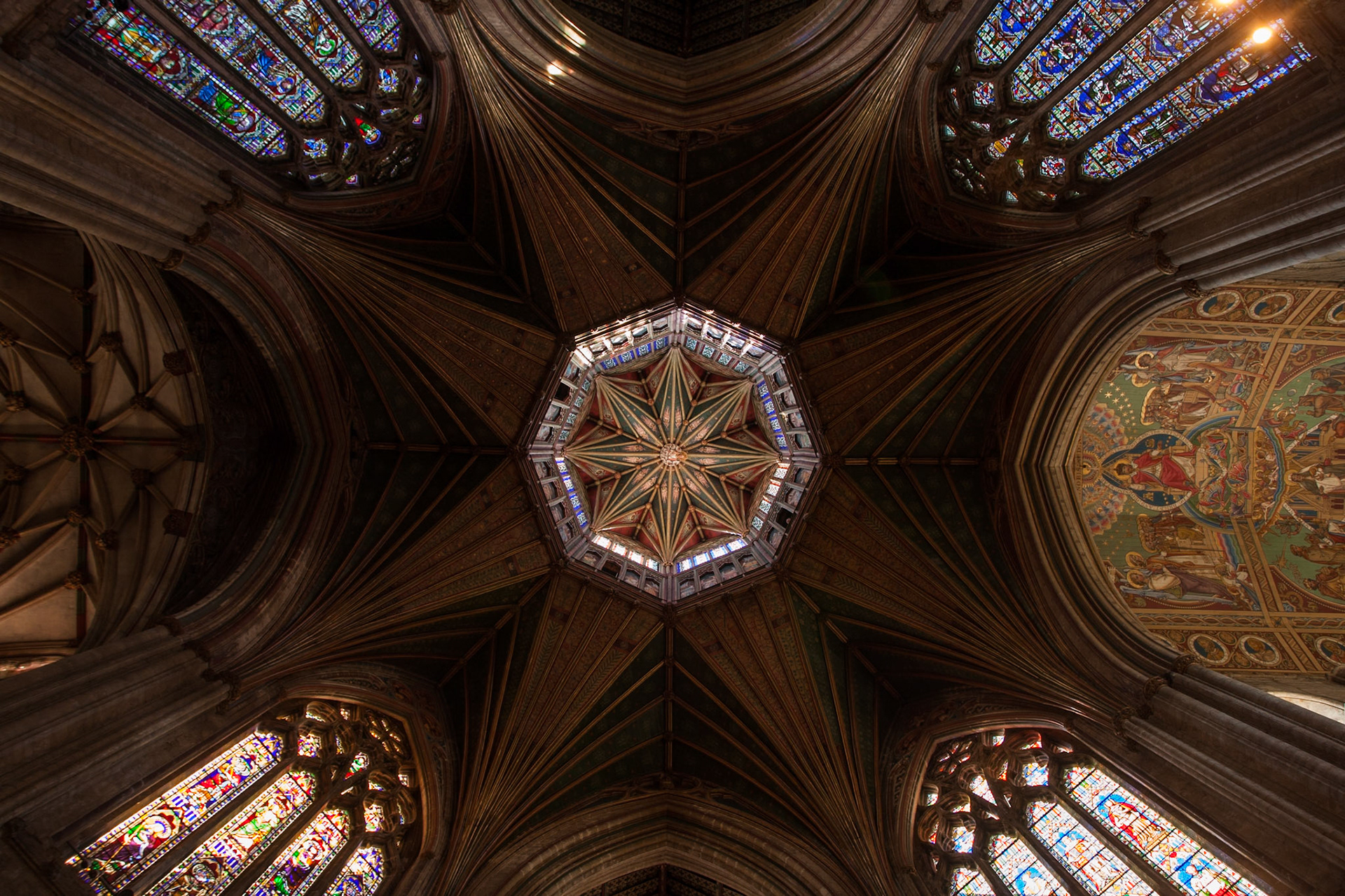 Octagon tower ceiling, Ely Cathedral, Cambridgeshire