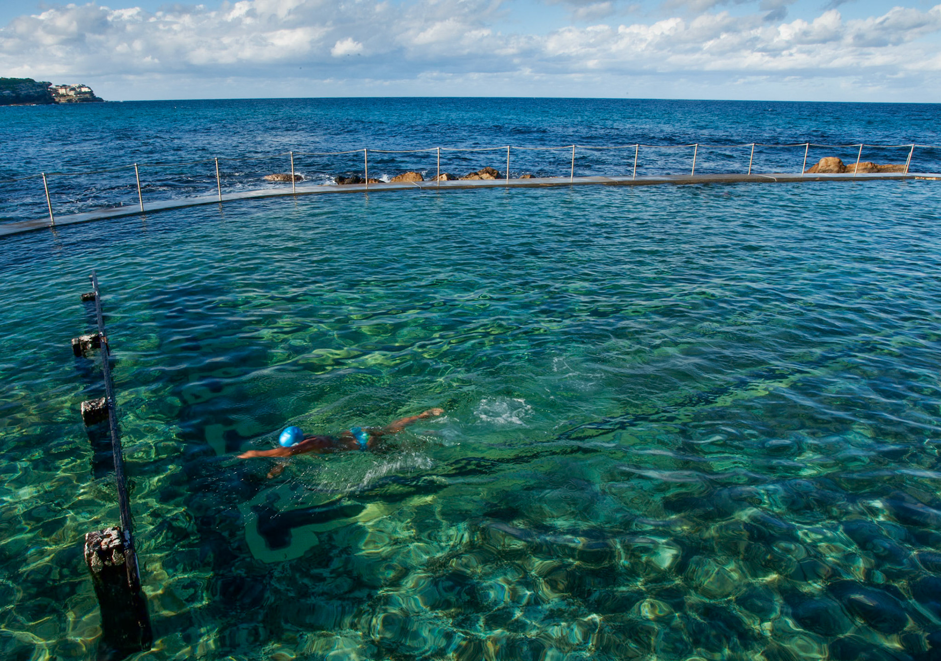 Swimmer at the ocean pools at Bronte Beach, Sydney