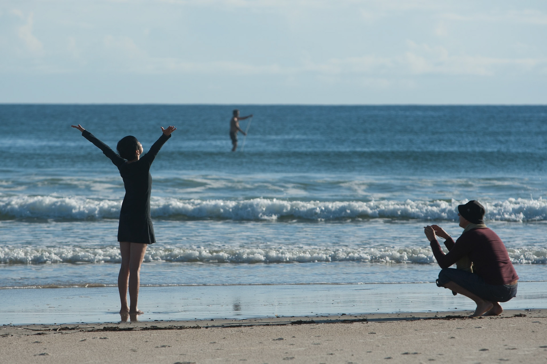 Greet the sun, Yoga, Belongil beach, Byron Bay, Australia