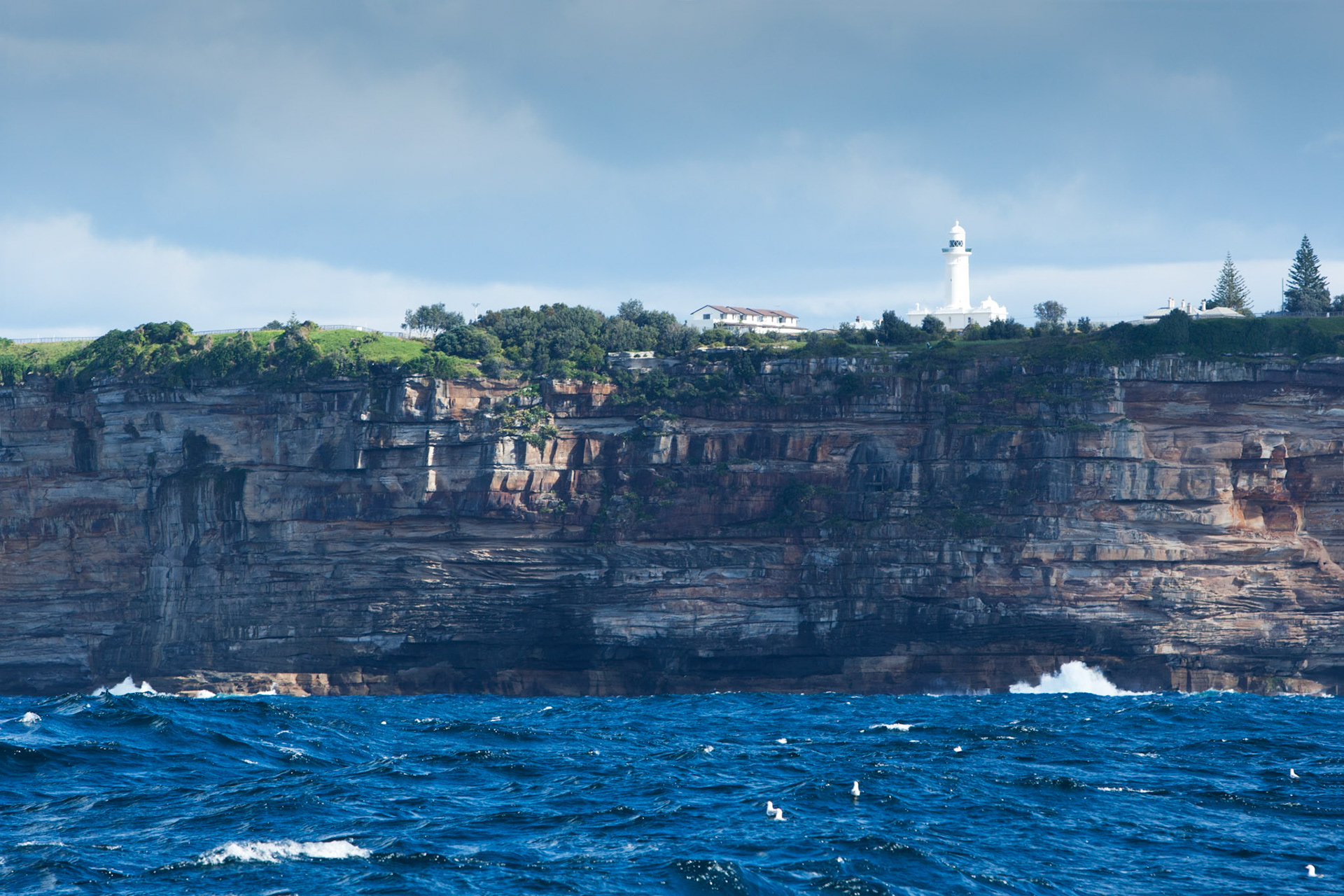 Macquarie lighthouse from the sea, Vaucluse, Sydney, Australia