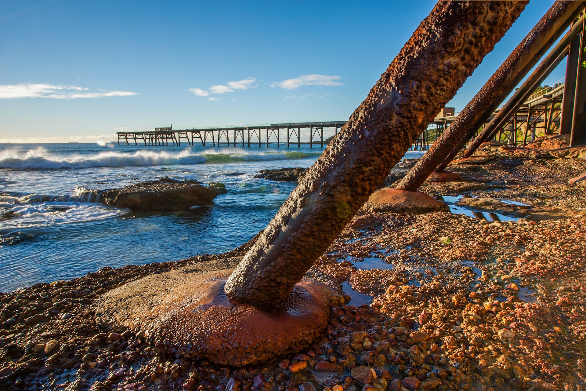 Catherine Hill Bay, an historic site of a disused coal loader