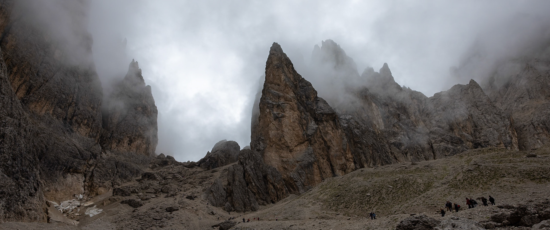 Passo Sella, Sassolungo, Selva di Val Gardena, Dolomites, South Tyrol, Italy