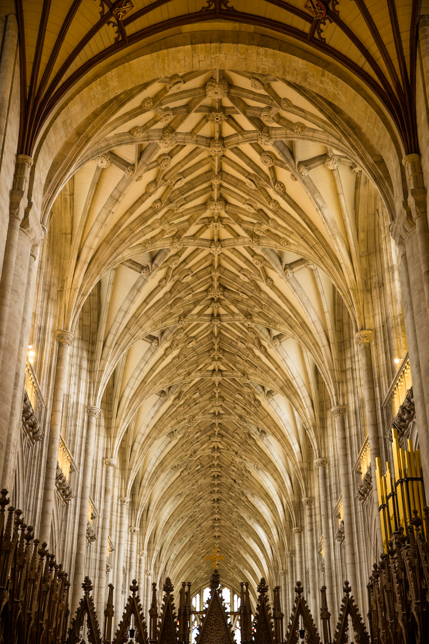 Winchester Cathedral, founded in 642, in Winchester, Hampshire, England