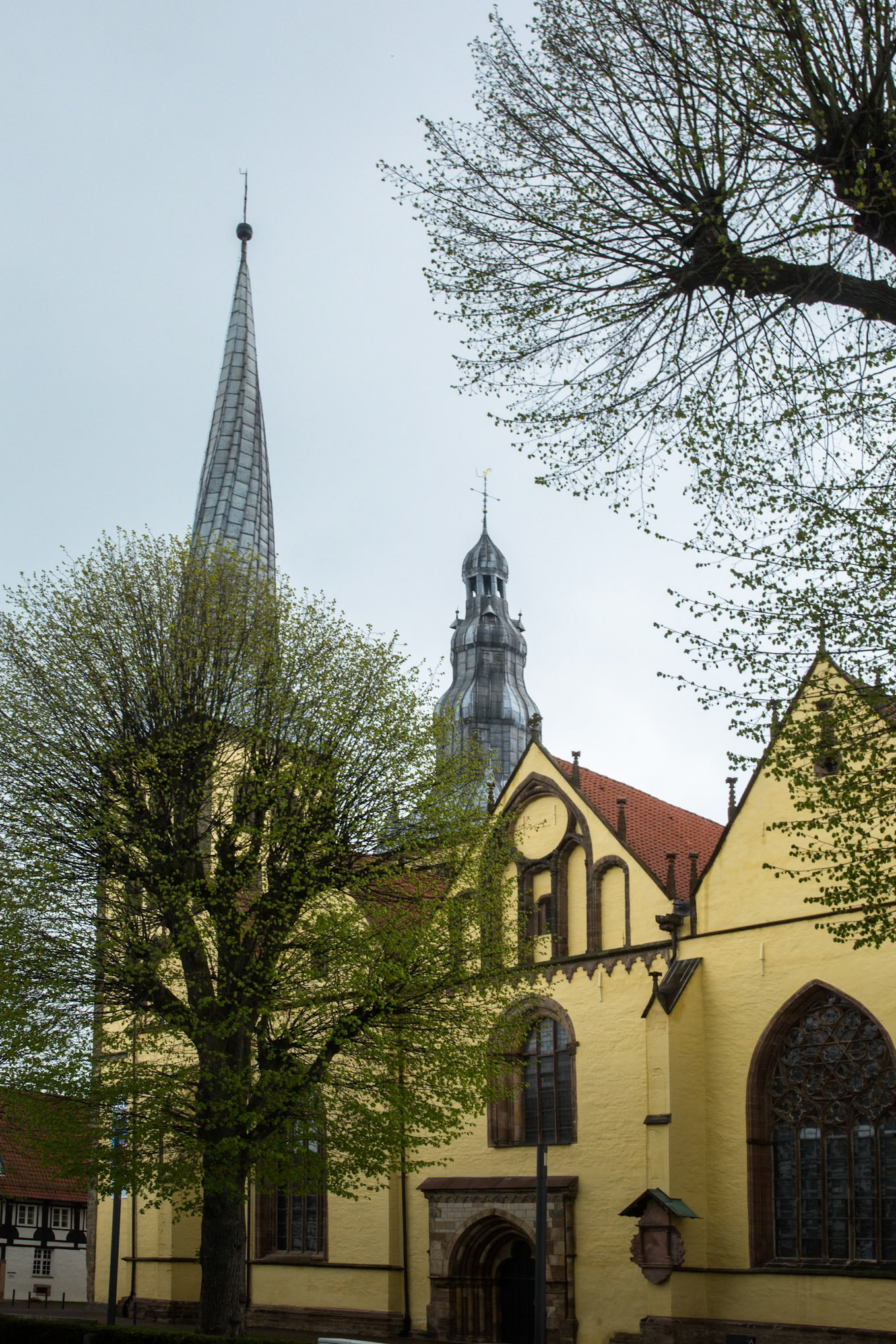 St Nicholas' Church, Lemgo. Originally laid out in 1190. llustrates the transition from Romanesque to Gothic. Most of the interior is from the 16th century. My father was haunted by the sounds of the bells when he returned to Lemgo after the war.