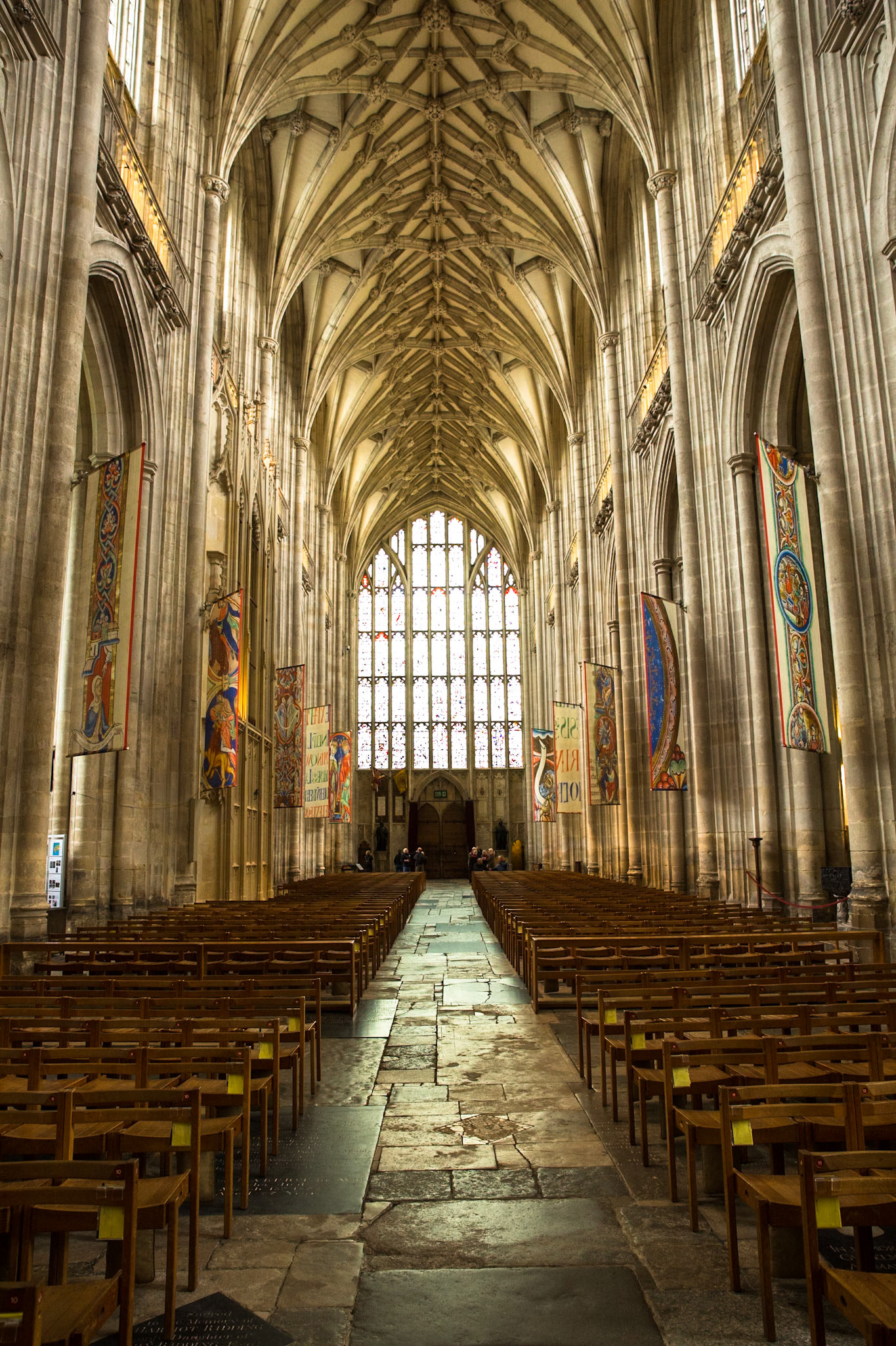 Winchester Cathedral, founded in 642, in Winchester, Hampshire, England