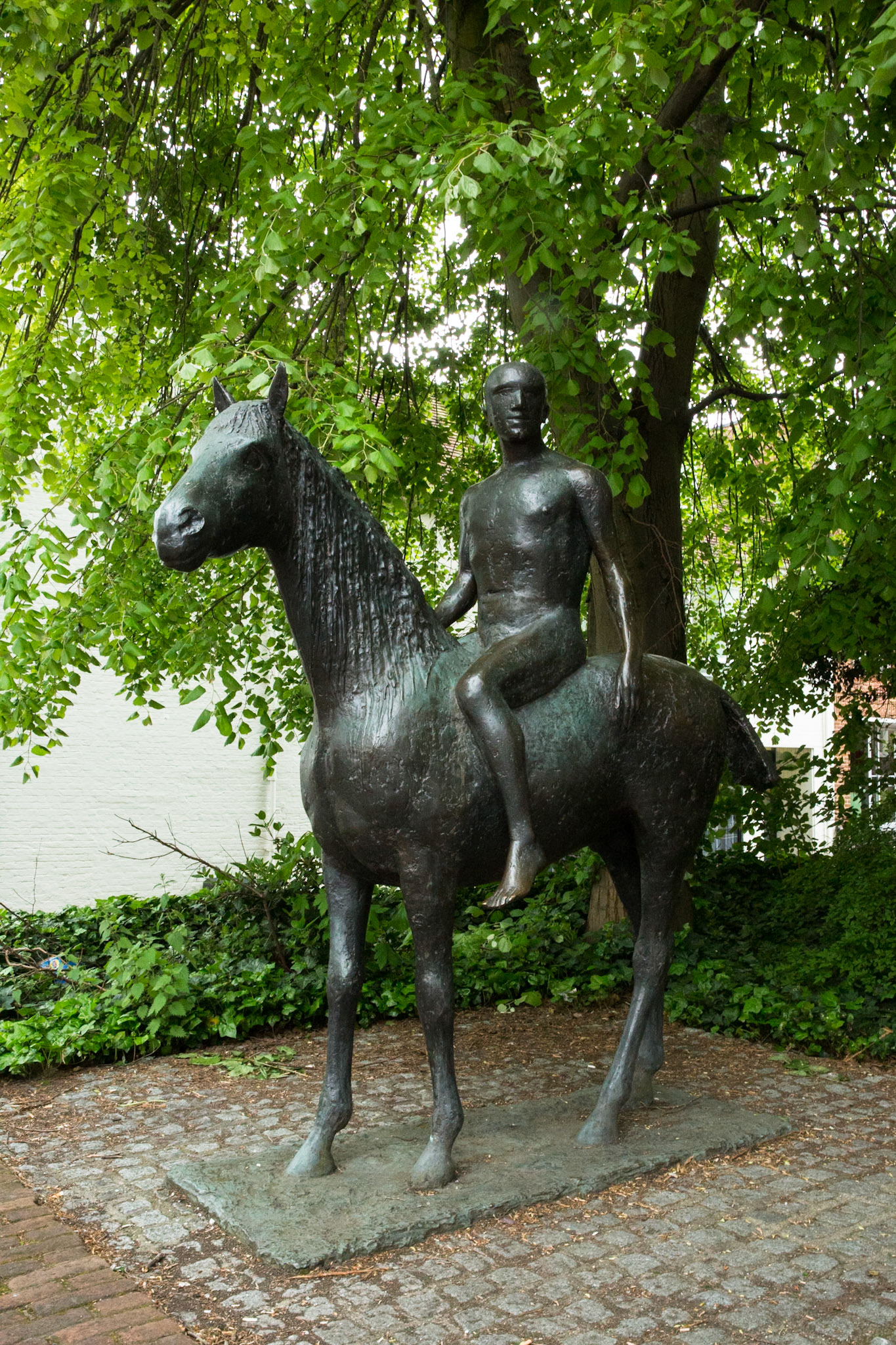 Statue by Elizabeth Frink in Winchester, Hampshire, England