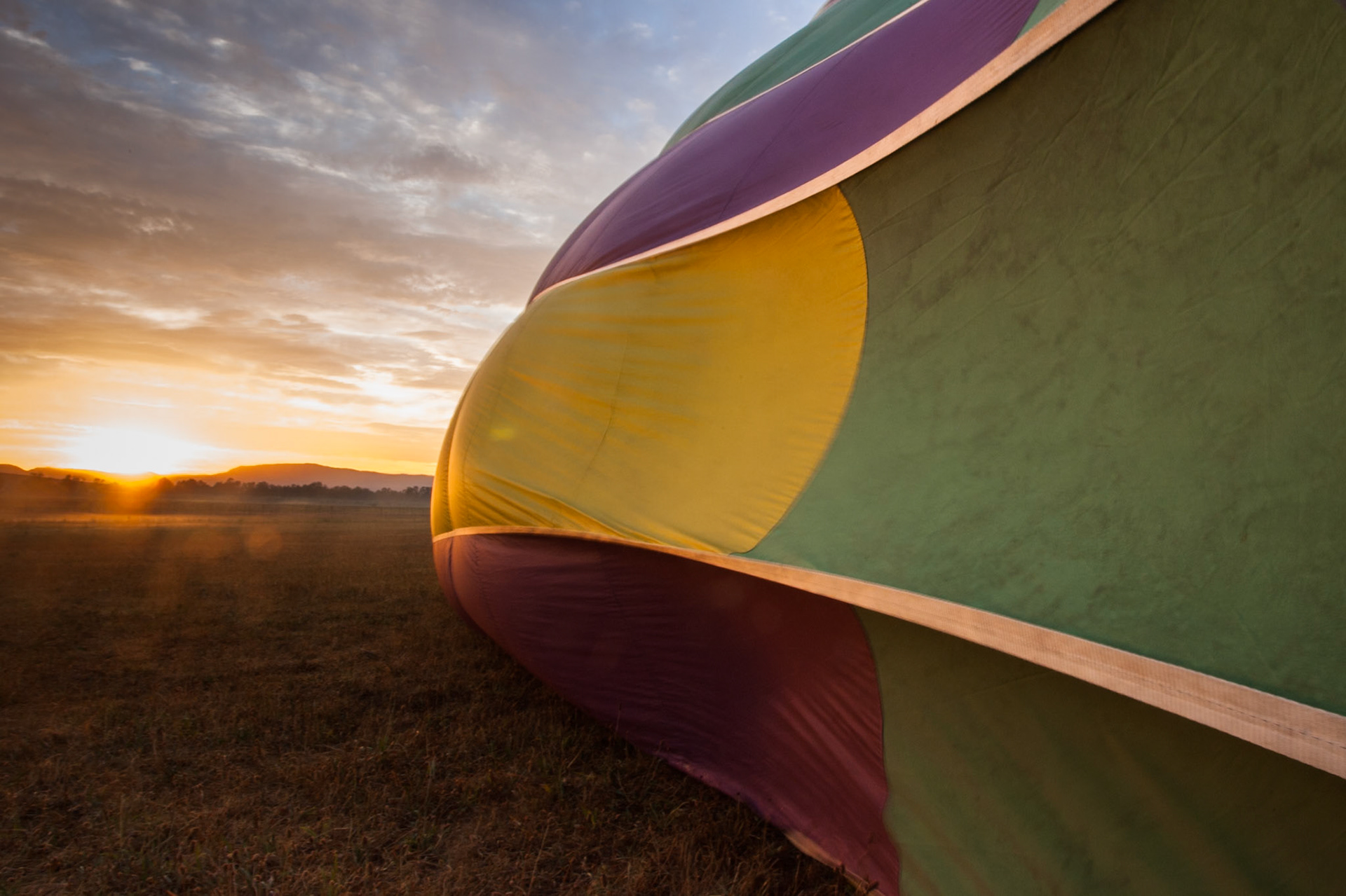 Hot air balloon ride in the Hunter Valley, New South Wales.