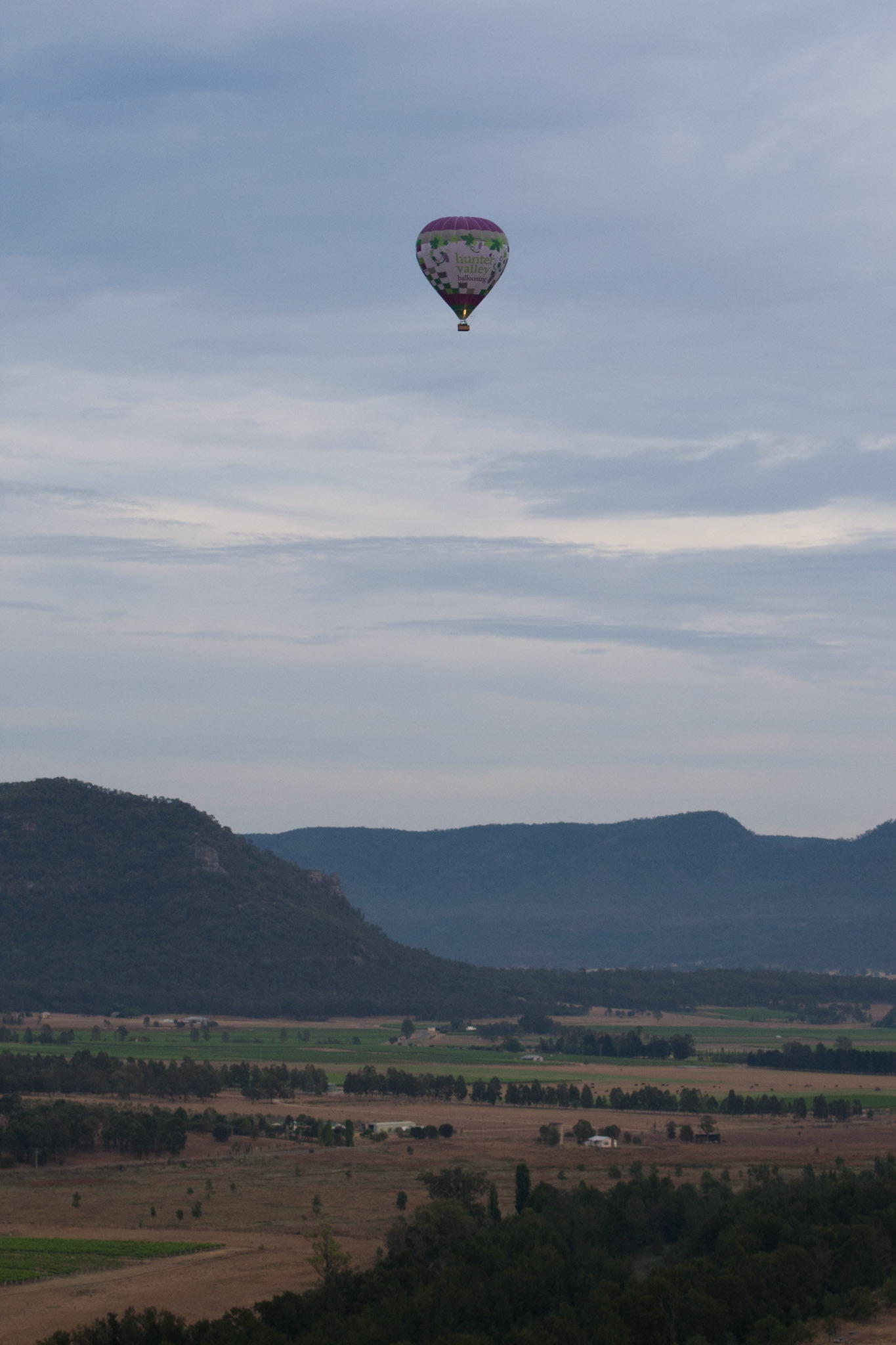 Hot air balloon ride in the Hunter Valley, New South Wales.