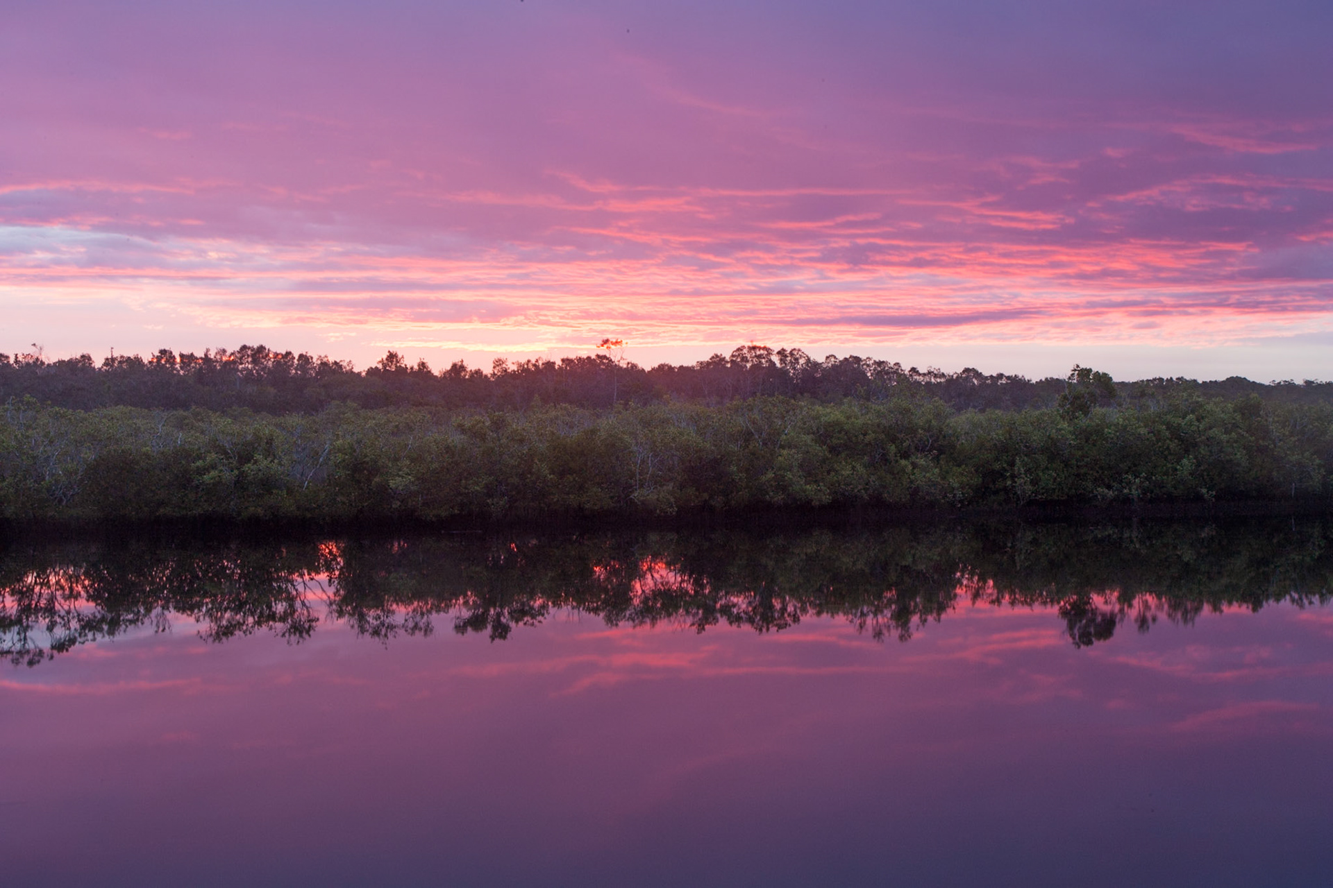 Sunset over Belongil creek, Byron Bay