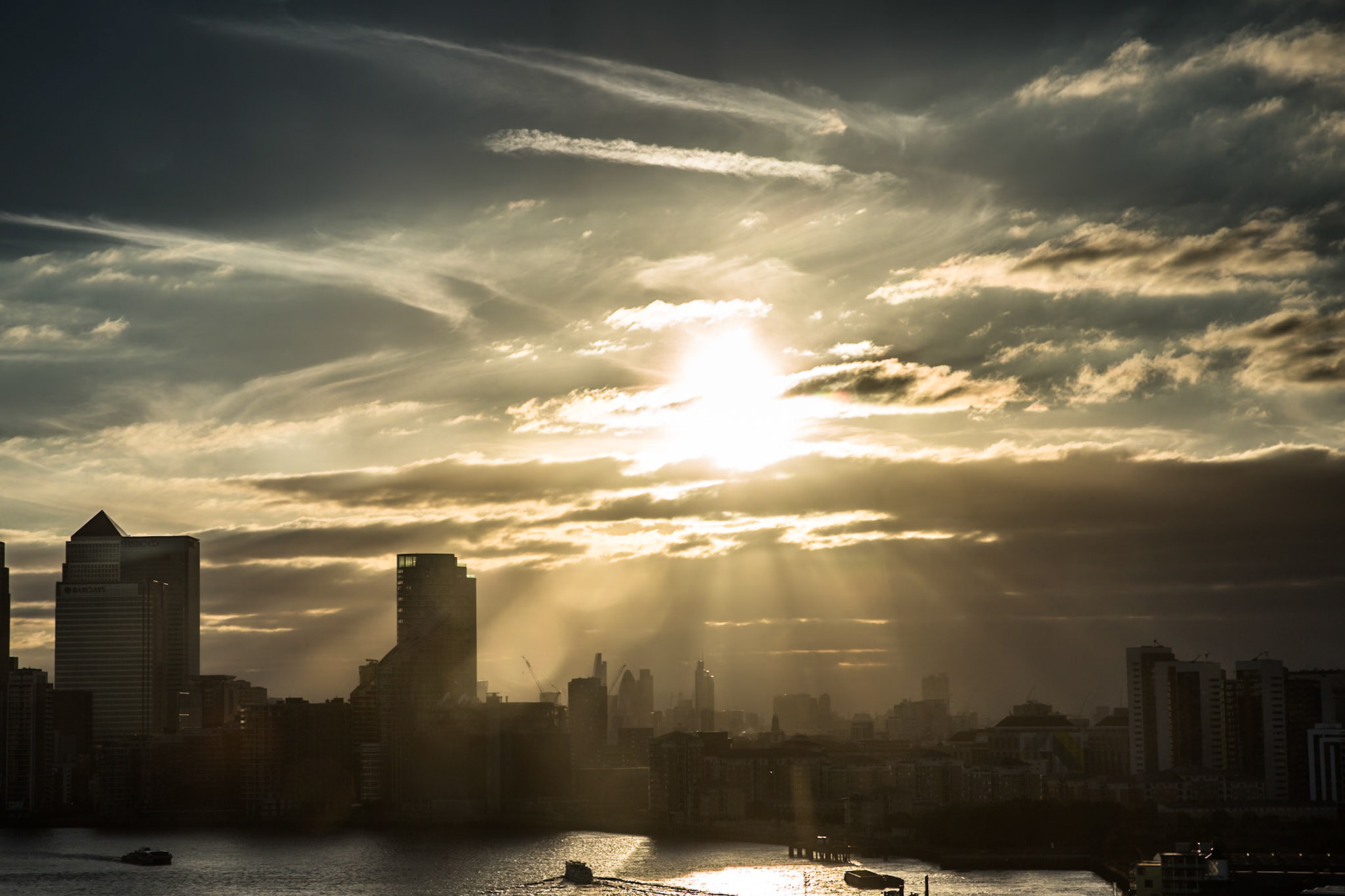 View from the Emirates Air Line cable car connecting North Greenwich and the Royal Docks, London