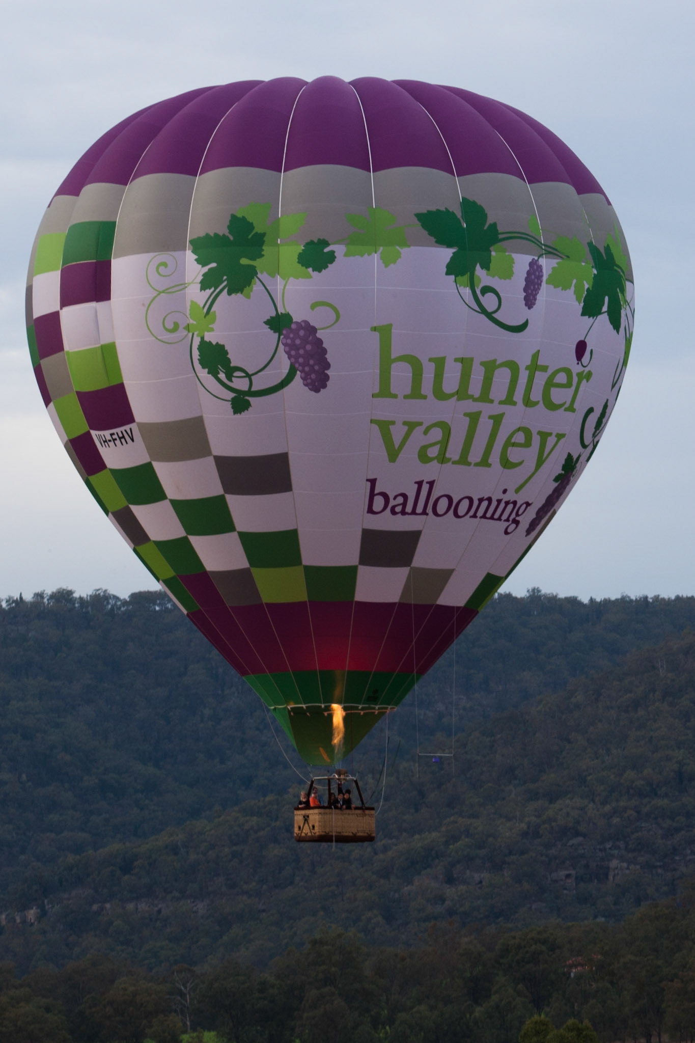 Hot air balloon ride in the Hunter Valley, New South Wales.