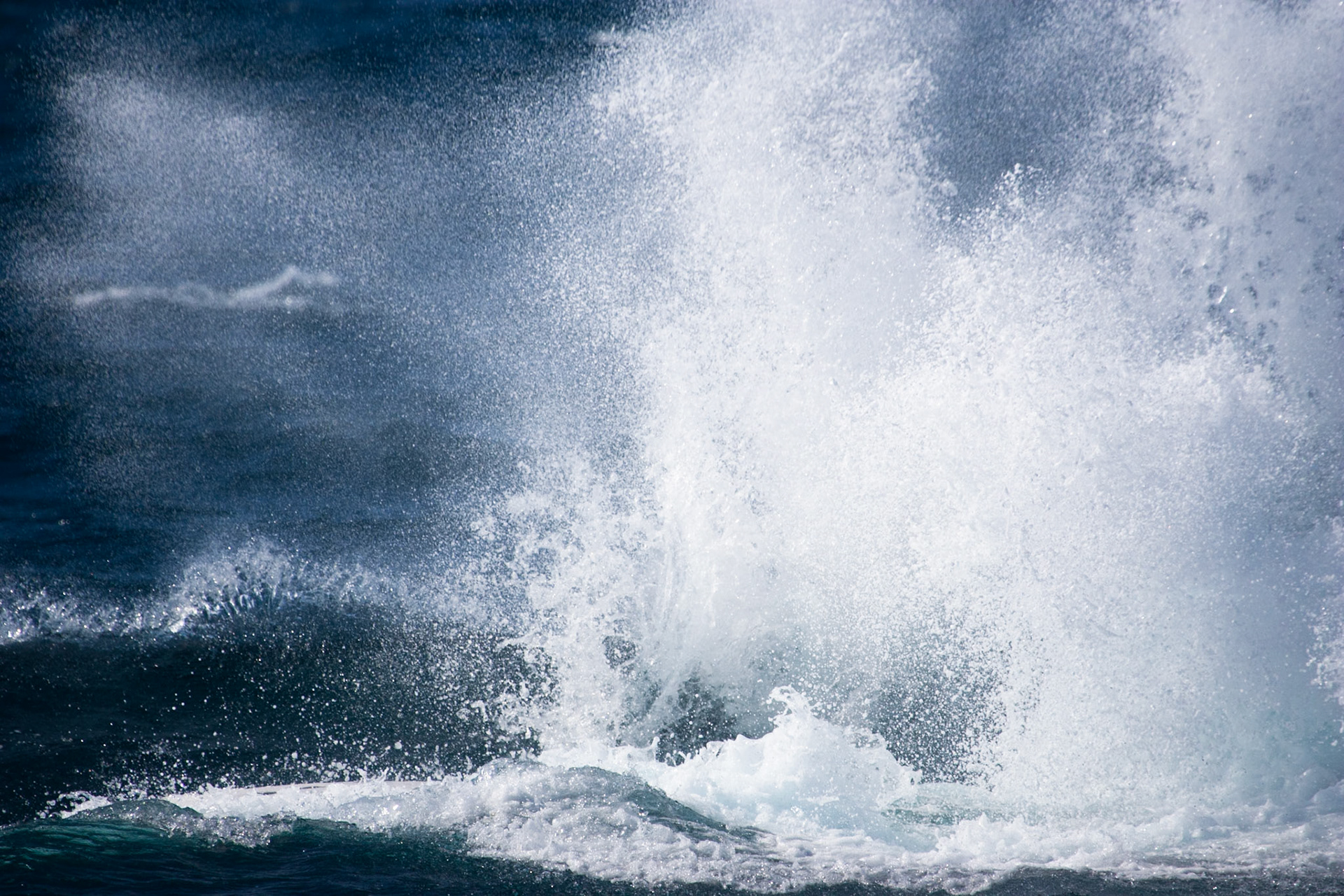 Splash from a humpback whale after breaching, Hervey Bay near Fraser Island, Queensland