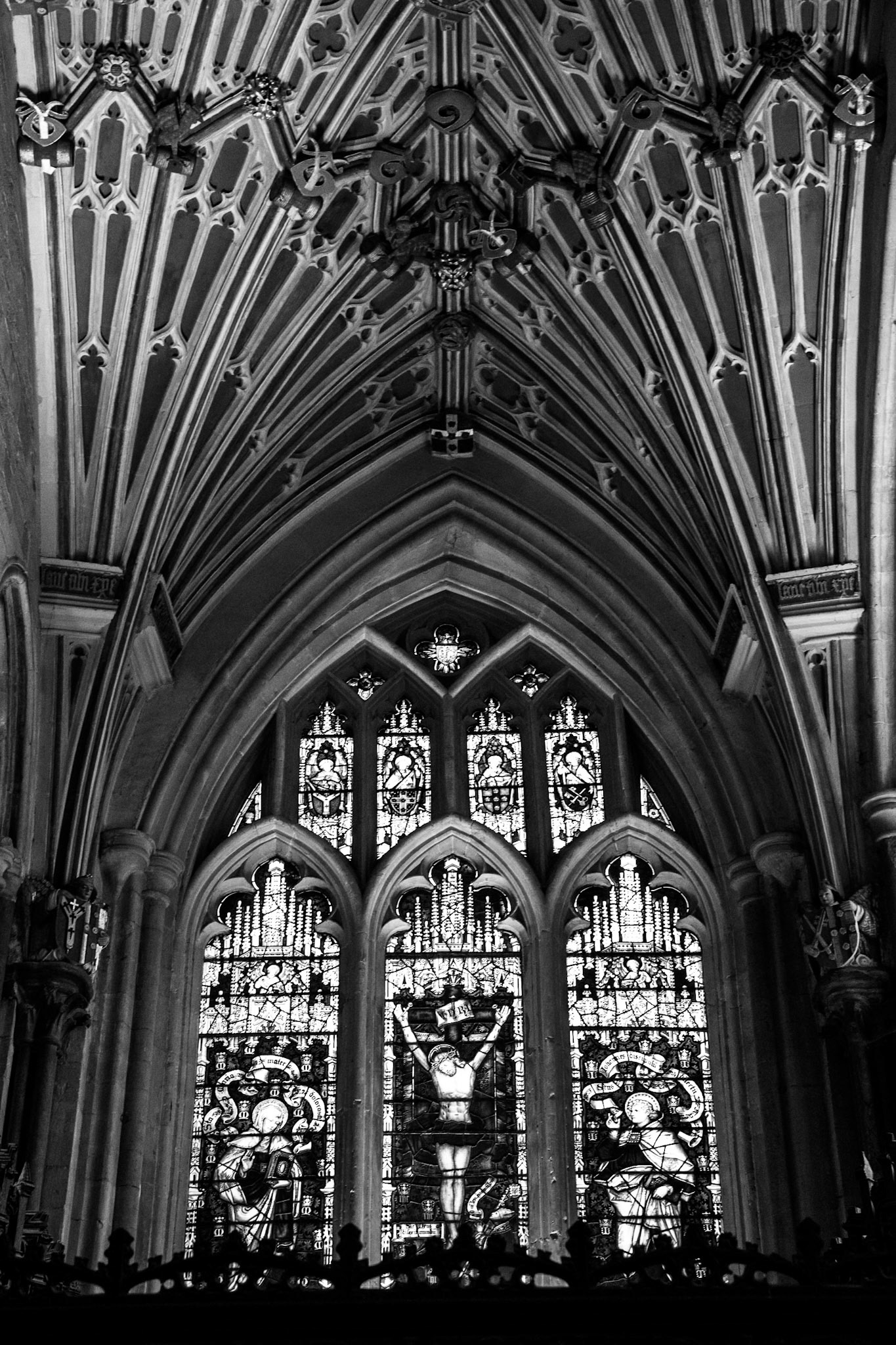 Winchester Cathedral, founded in 642, in Winchester, Hampshire, England