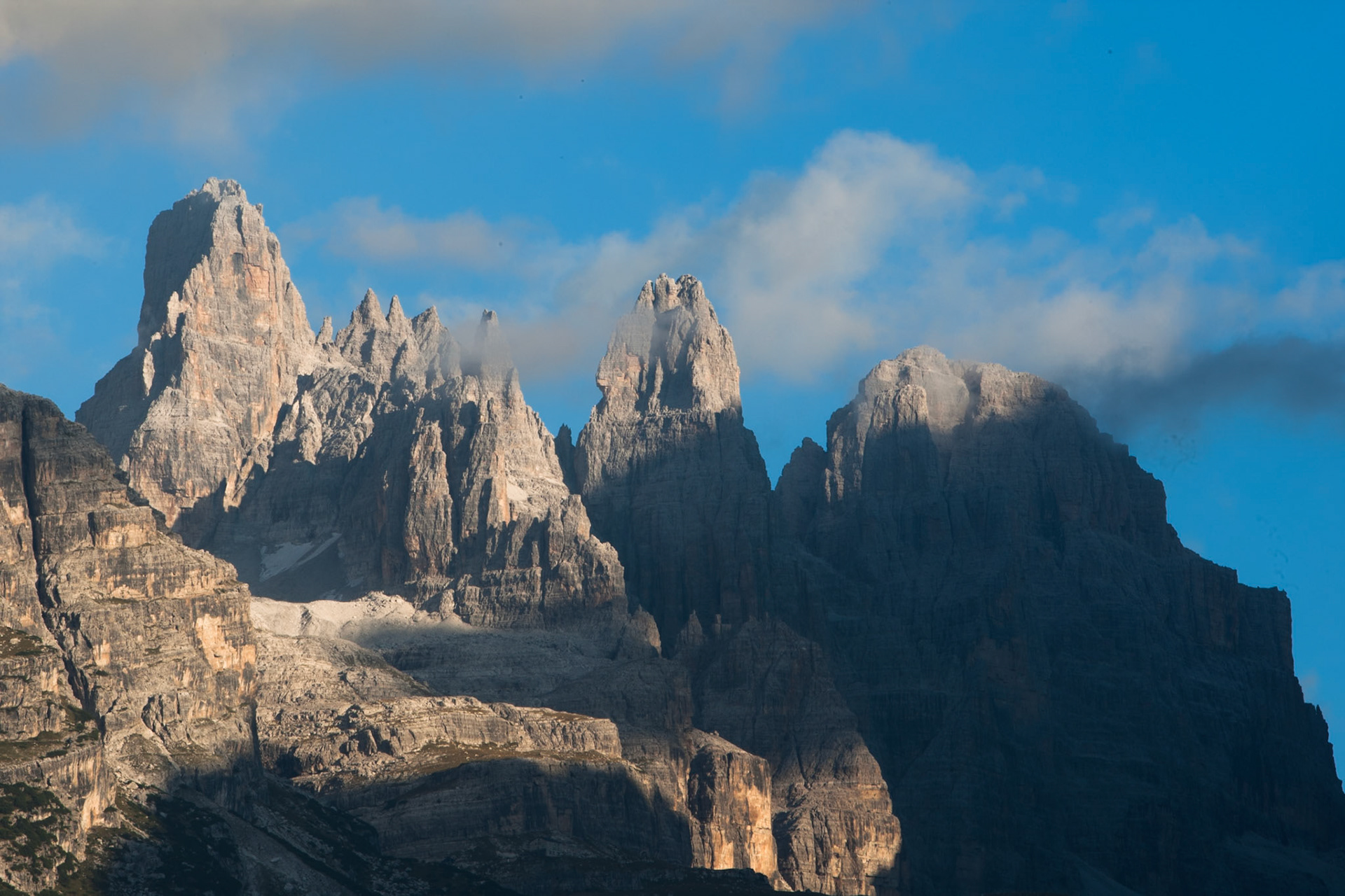 Dolomite peaks and mist, Madonna di Campiglio.