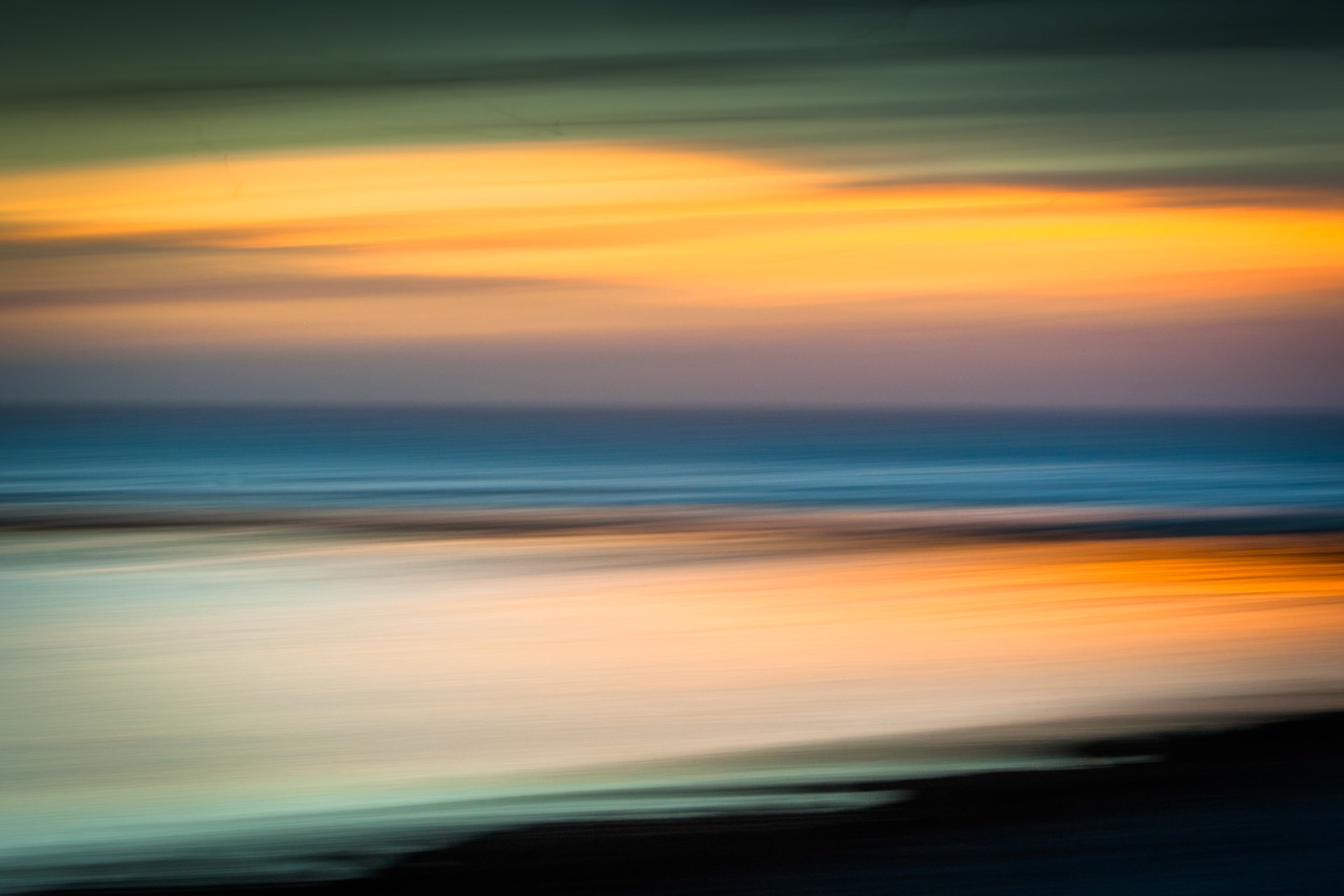 Abstract sunset at whale watching beach, Lady Elliot Island, Queensland, Australia