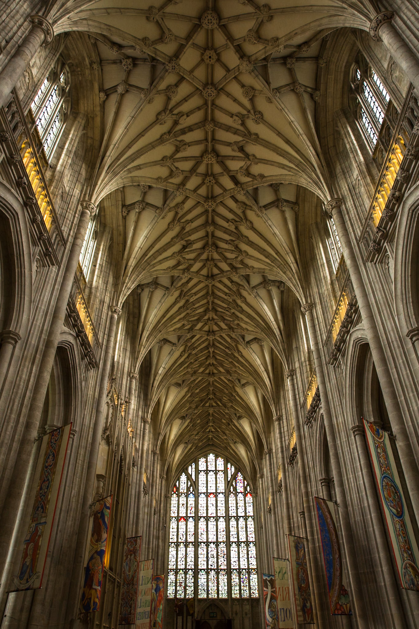 Winchester Cathedral, founded in 642, in Winchester, Hampshire, England
