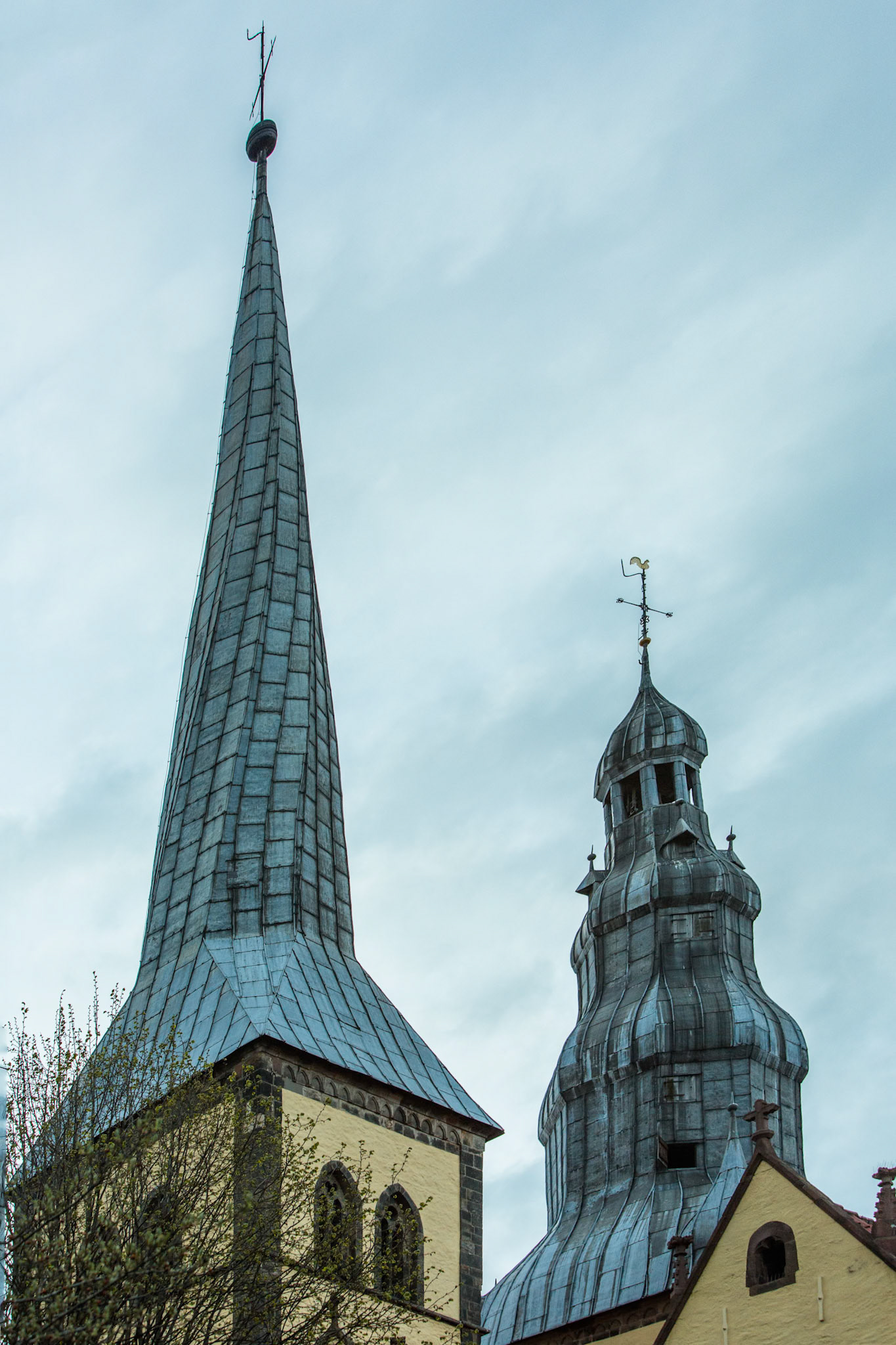 St Nicholas' Church, Lemgo. Originally laid out in 1190. llustrates the transition from Romanesque to Gothic. Most of the interior is from the 16th century. My father was haunted by the sounds of the bells when he returned to Lemgo after the war.