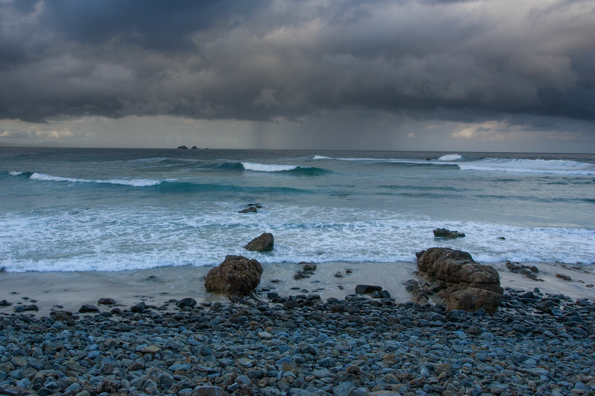 Storm clouds over Little Watgo's beach, Byron Bay