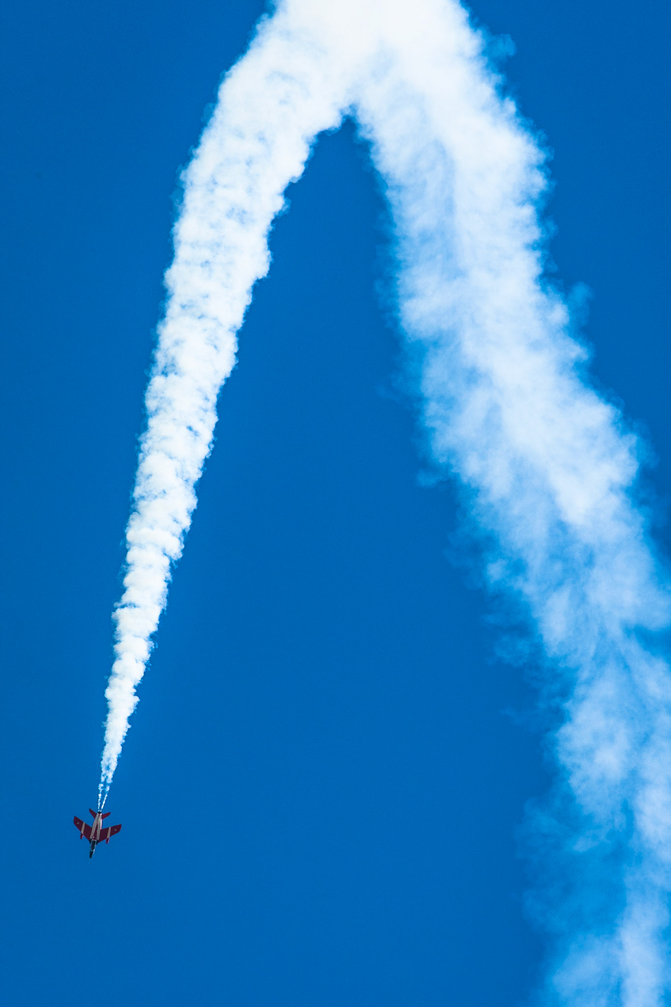 Folland Gnat, Duxford Airshow and Imperial War Museum, Cambridgeshire. A small, swept-wing British subsonic jet trainer and light fighter aircraft developed for the Royal Air Force. Well known as the aircraft of the RAF's Red Arrows aerobatic team.