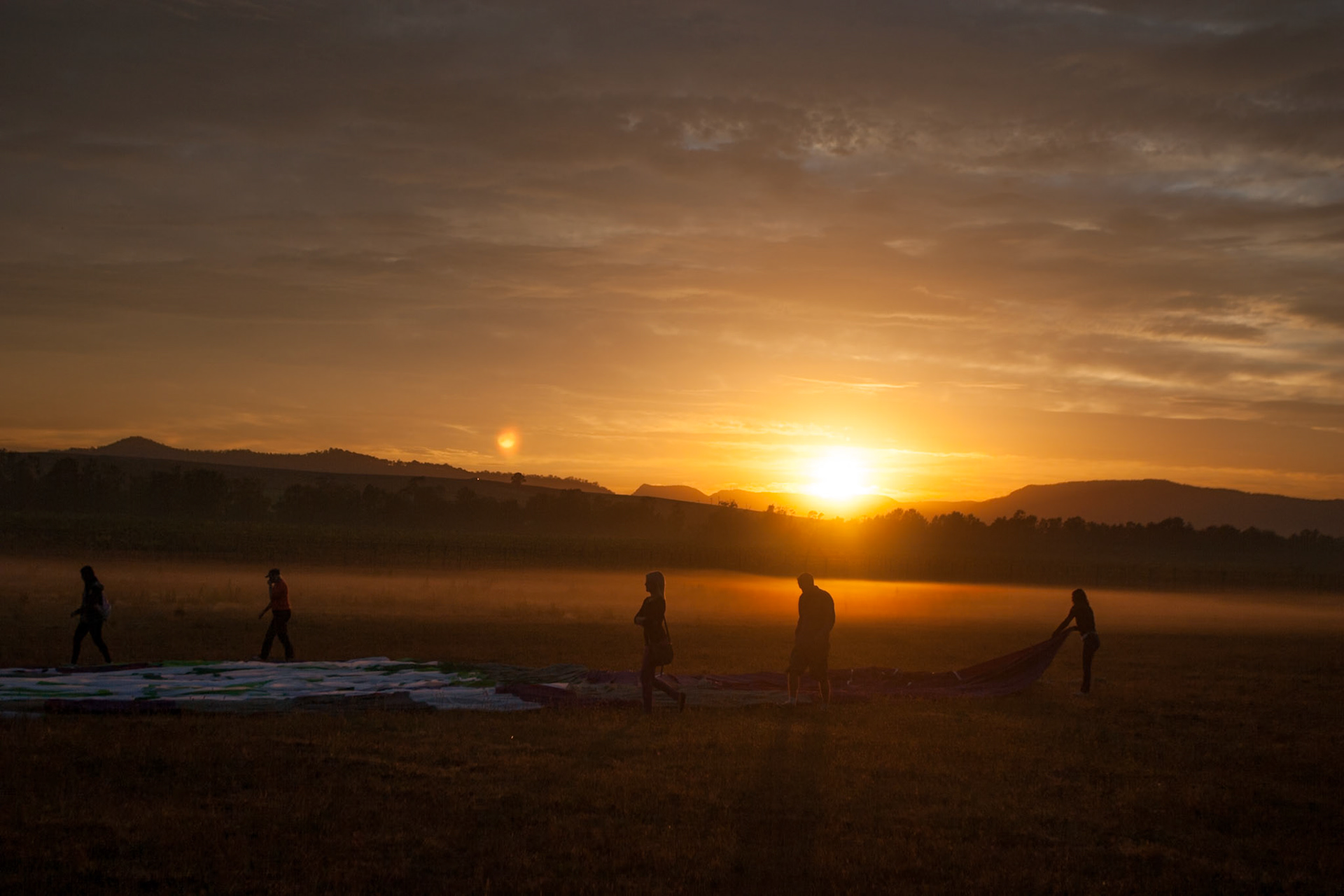 Hot air balloon ride in the Hunter Valley, New South Wales.