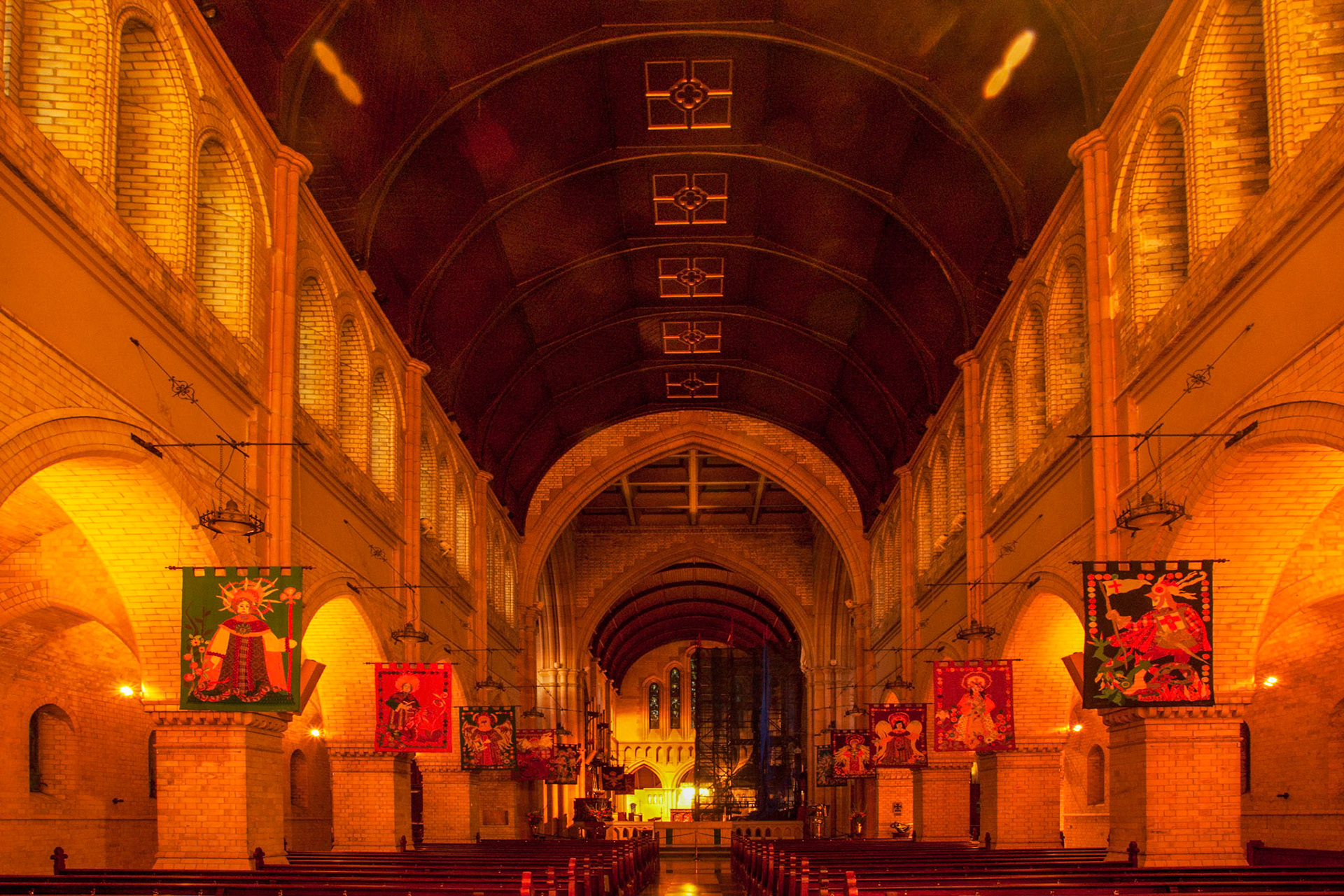 The interior of Christchurch Cathedral, Newcastle.
