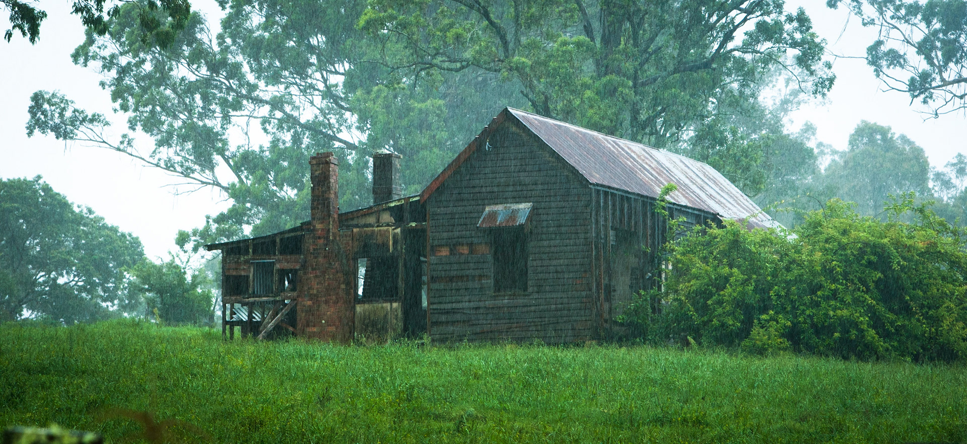 Abandoned shed and rain, near Barrington Tops National Park, New South Wales