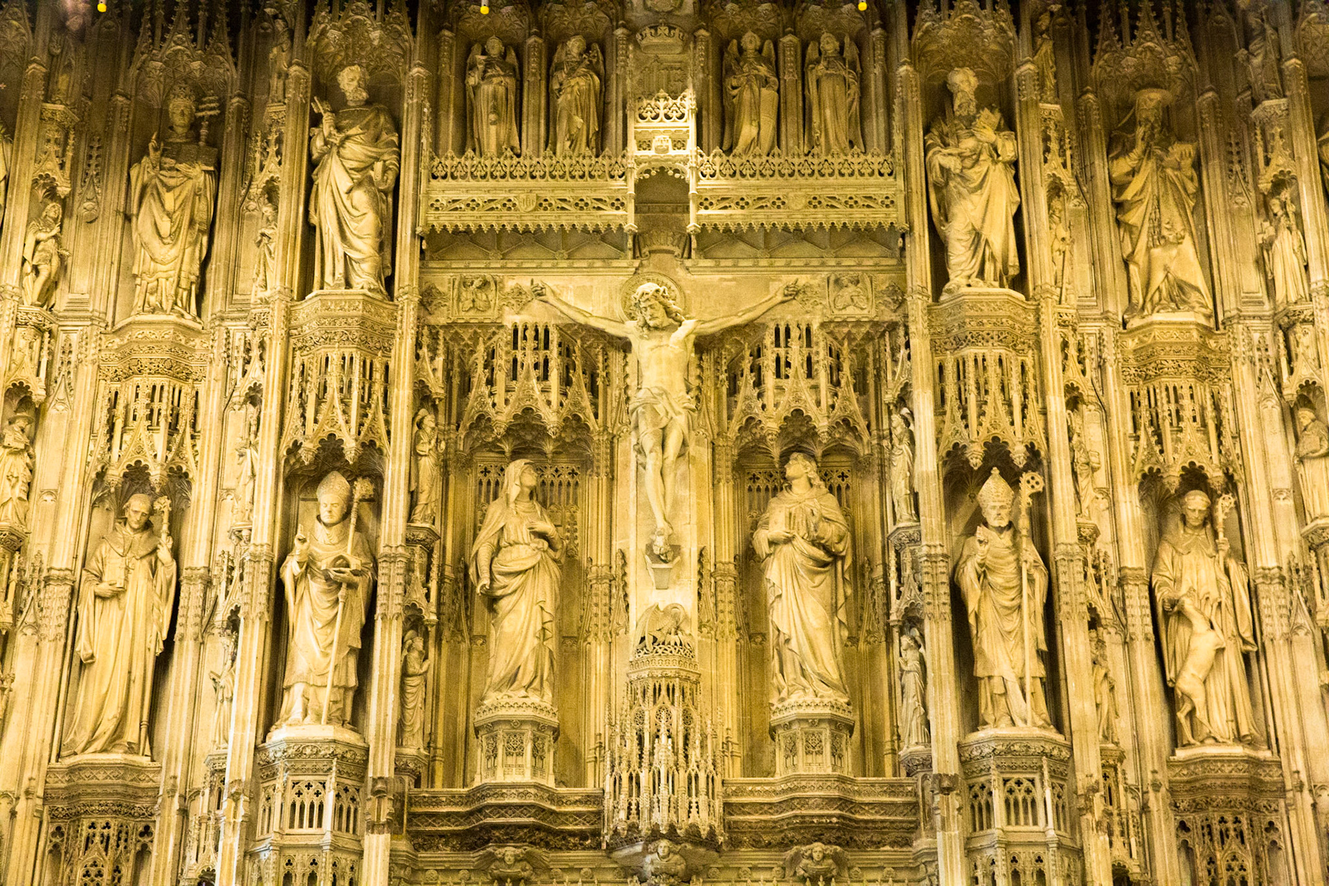 Winchester Cathedral, founded in 642, in Winchester, Hampshire, England