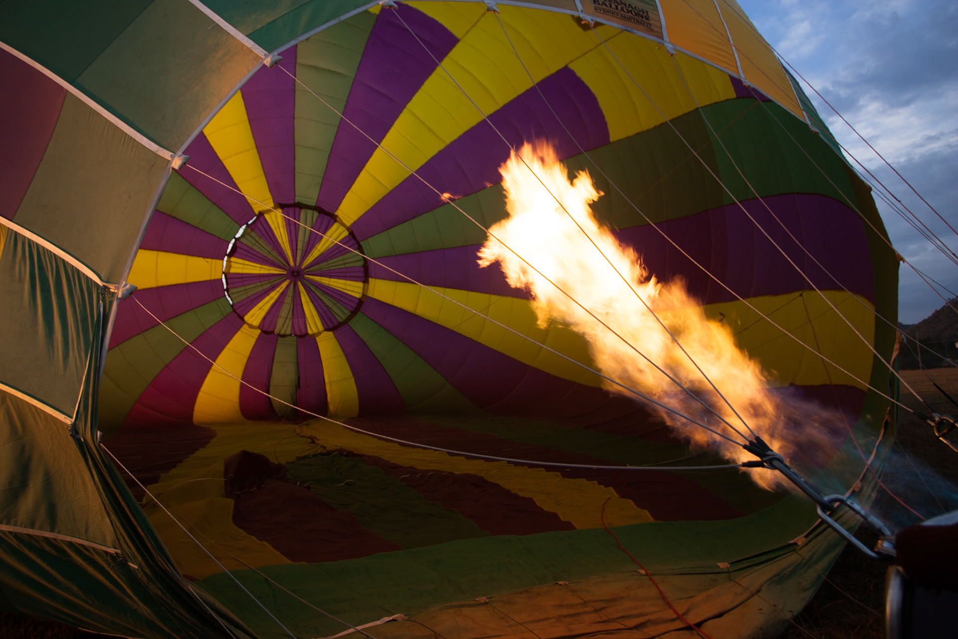Hot air balloon ride in the Hunter Valley, New South Wales.