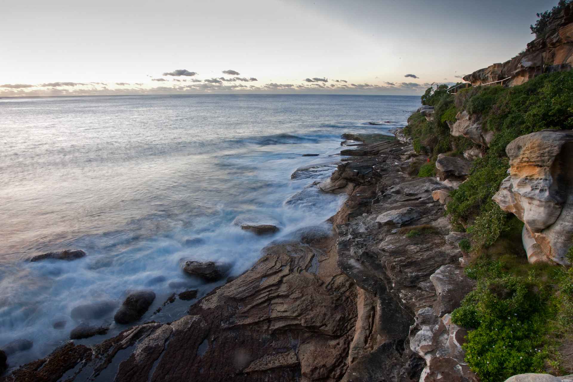 An early morning shot from the cliffs Bondi, Sydney.