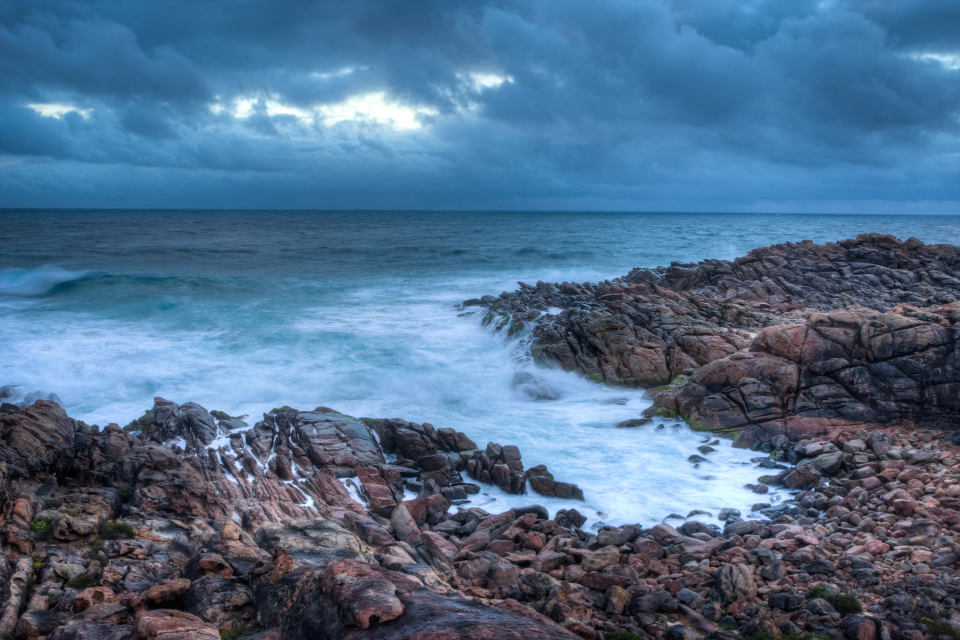 A wild evening, Cold wind is howling, spray and pending rain. a high dynamic range image.