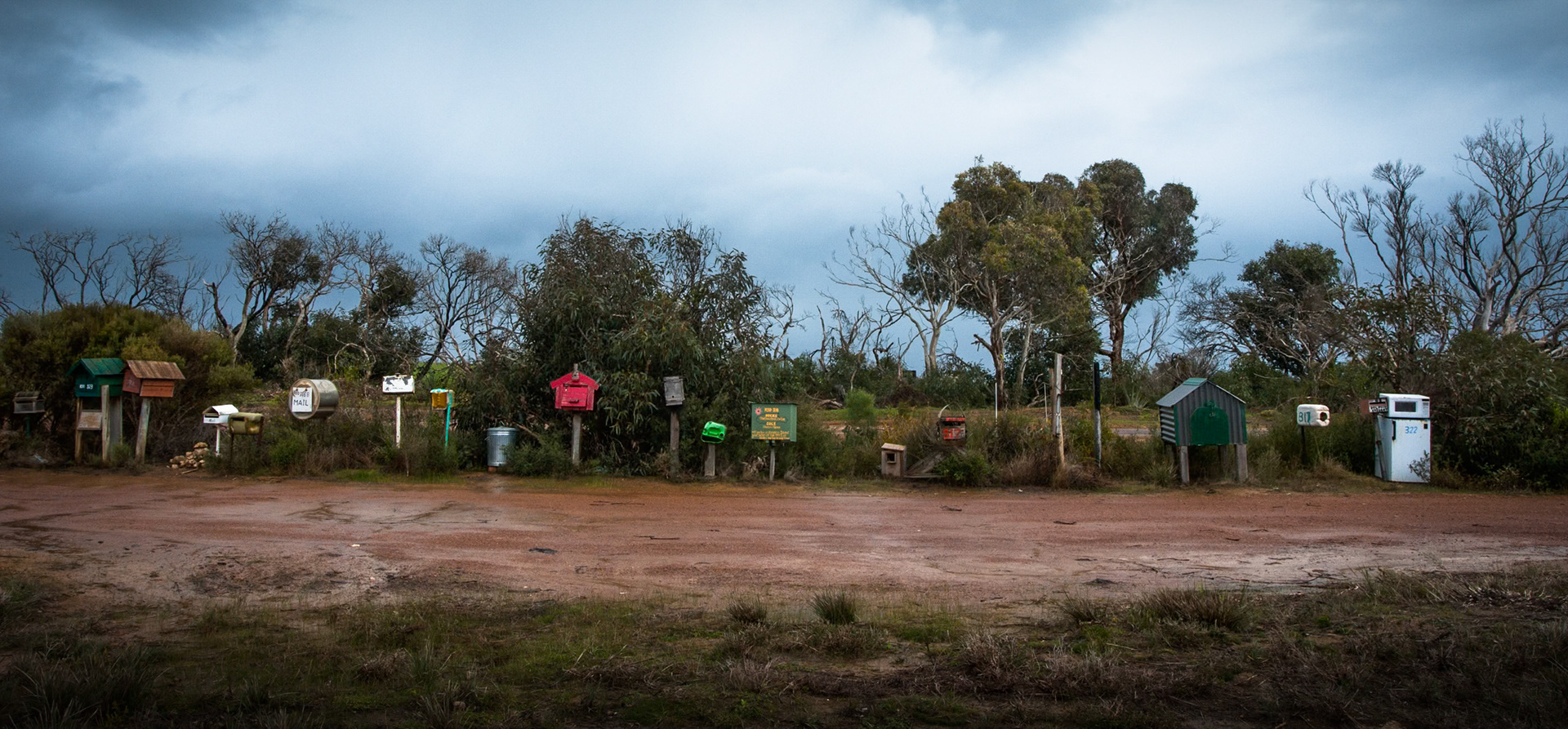 Rural post delivery- postboxes, near Vivonne Bay, Kangaroo Island
