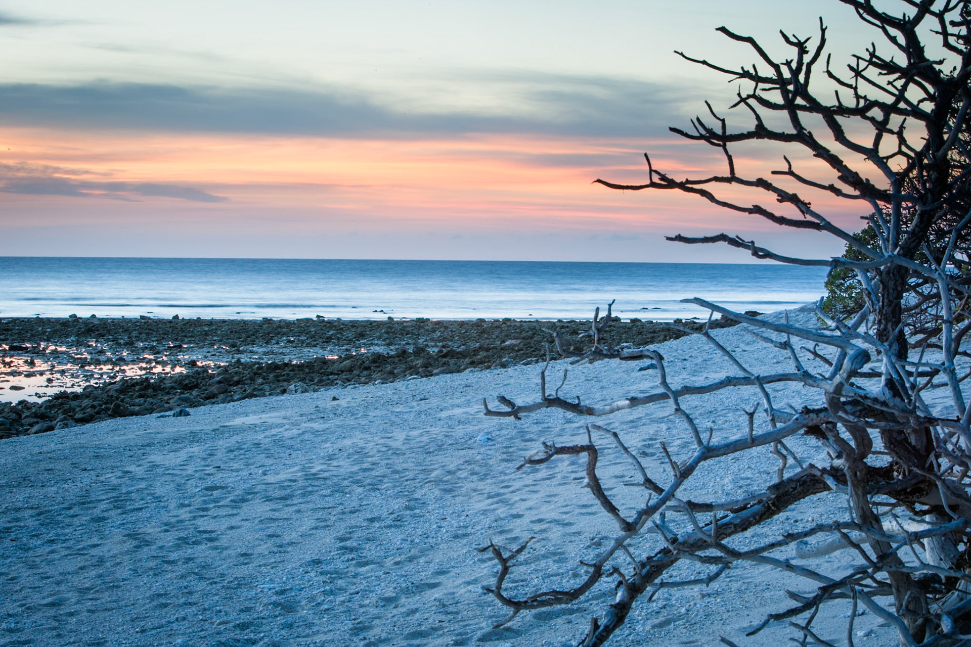 Sunset at whale watching beach, Lady Elliot Island, Queensland, Australia