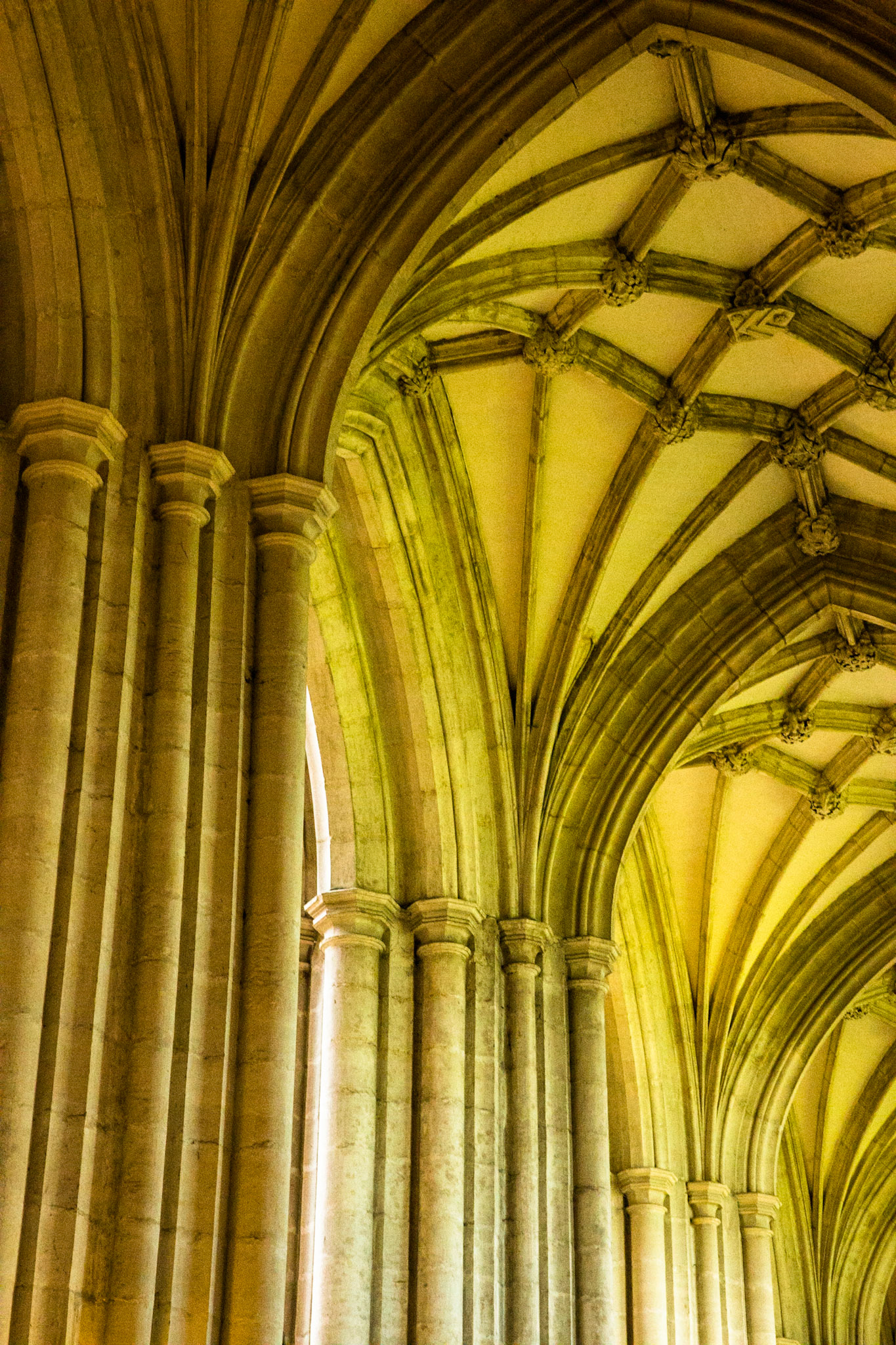 Winchester Cathedral, founded in 642, in Winchester, Hampshire, England