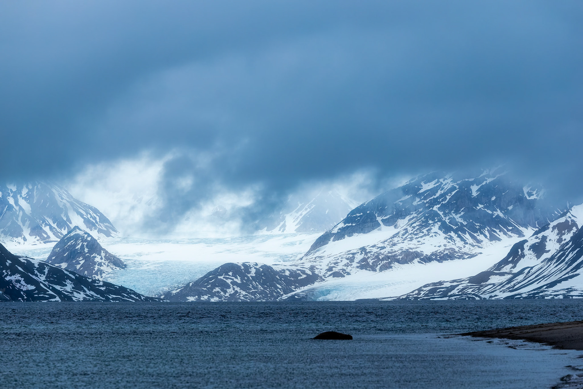 Landscape, Smeerenburgenfjord, Svalbard, Norway