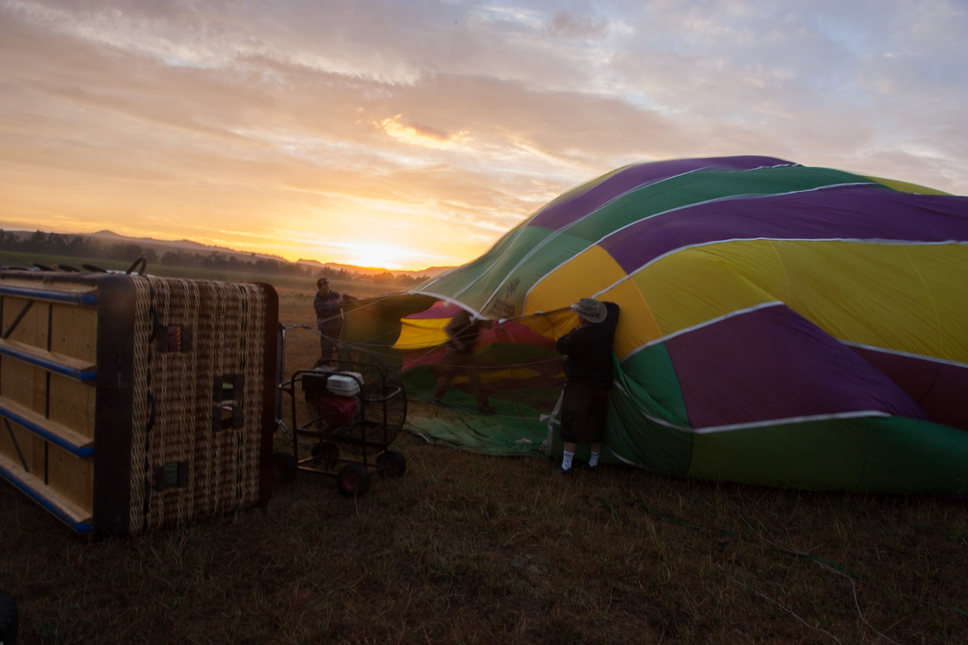 Hot air balloon ride in the Hunter Valley, New South Wales.