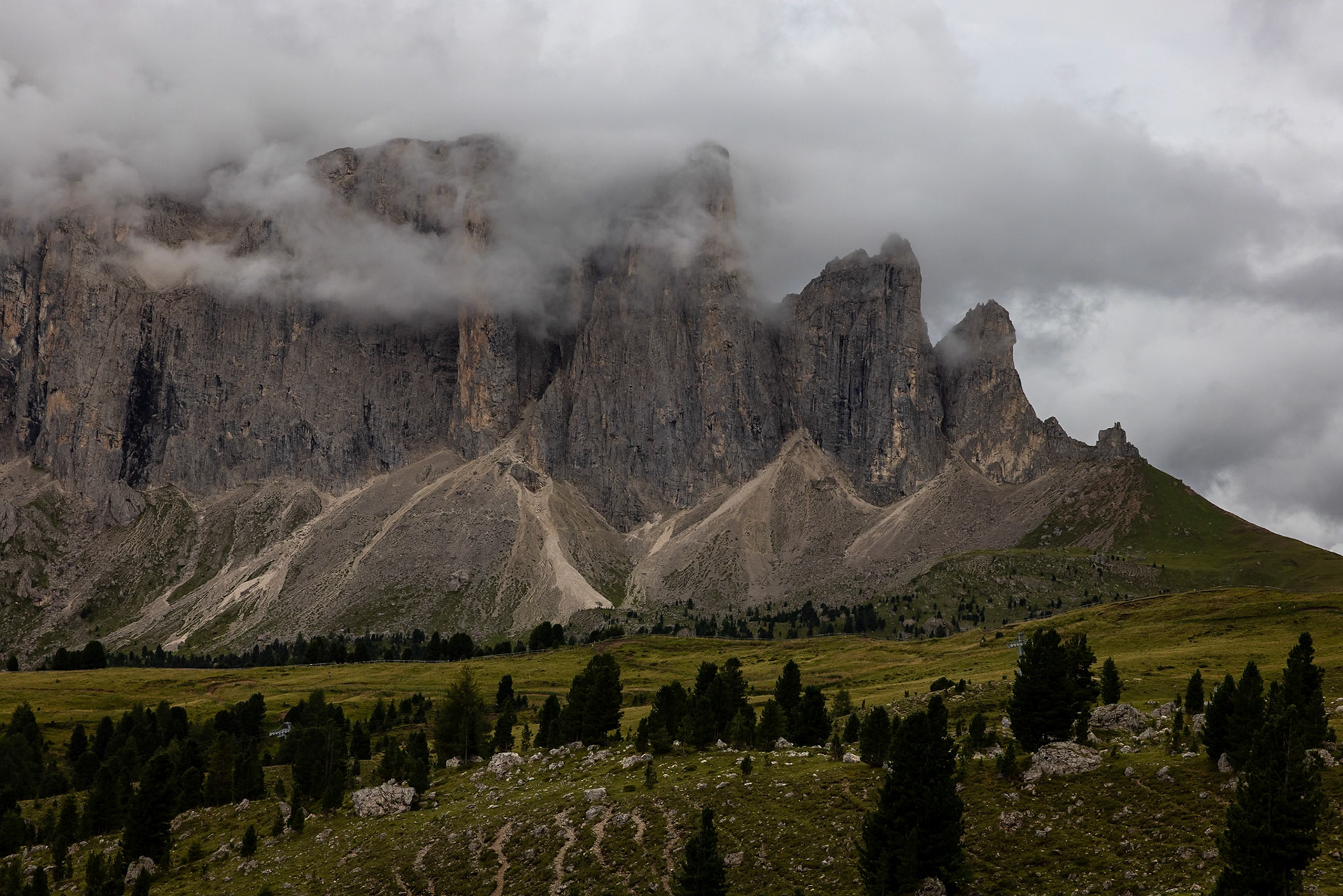 Passo Sella, Sassolungo, Selva di Val Gardena, Dolomites, South Tyrol, Italy