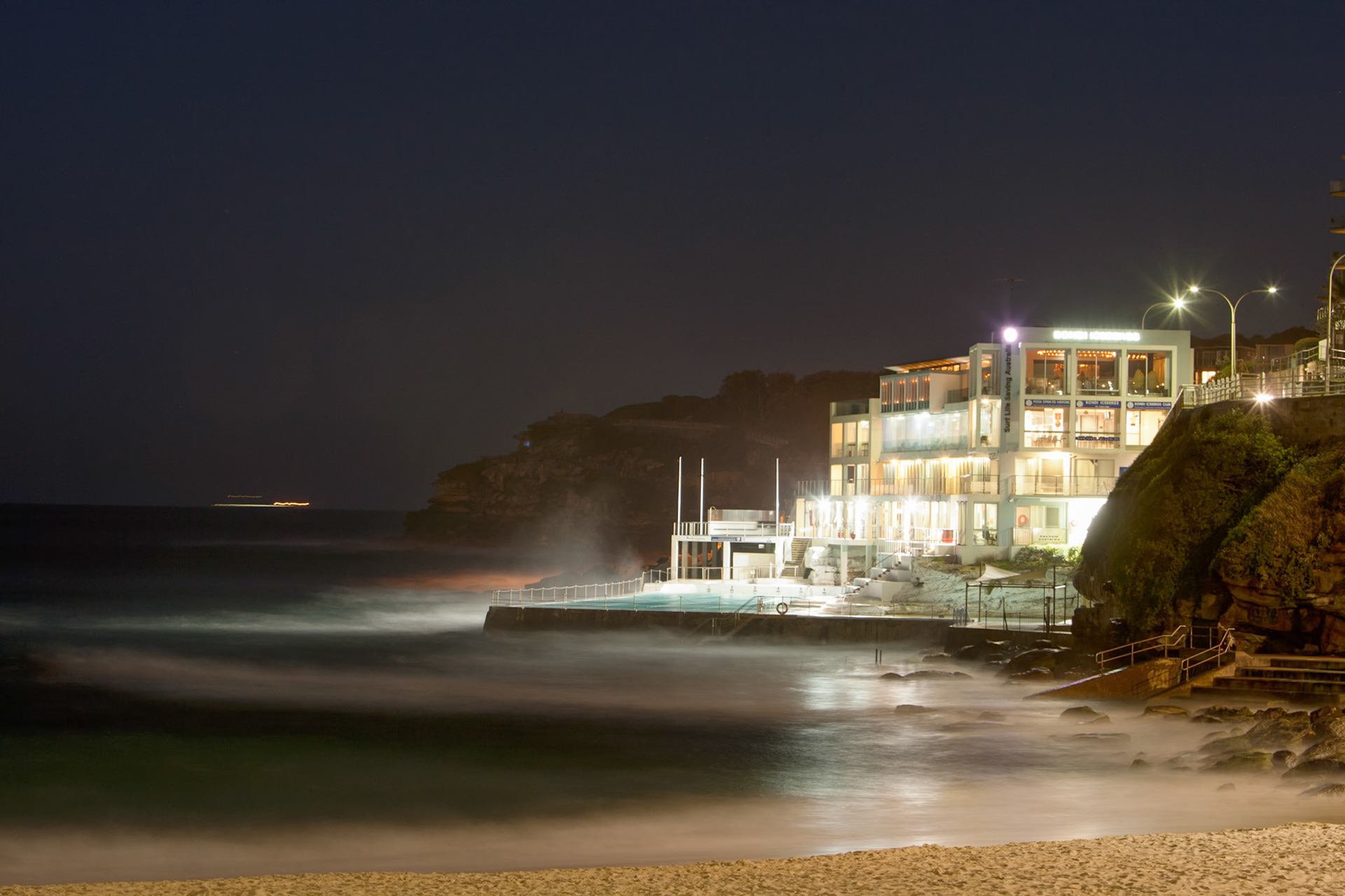 An evening time exposure of Icebergs, Bondi