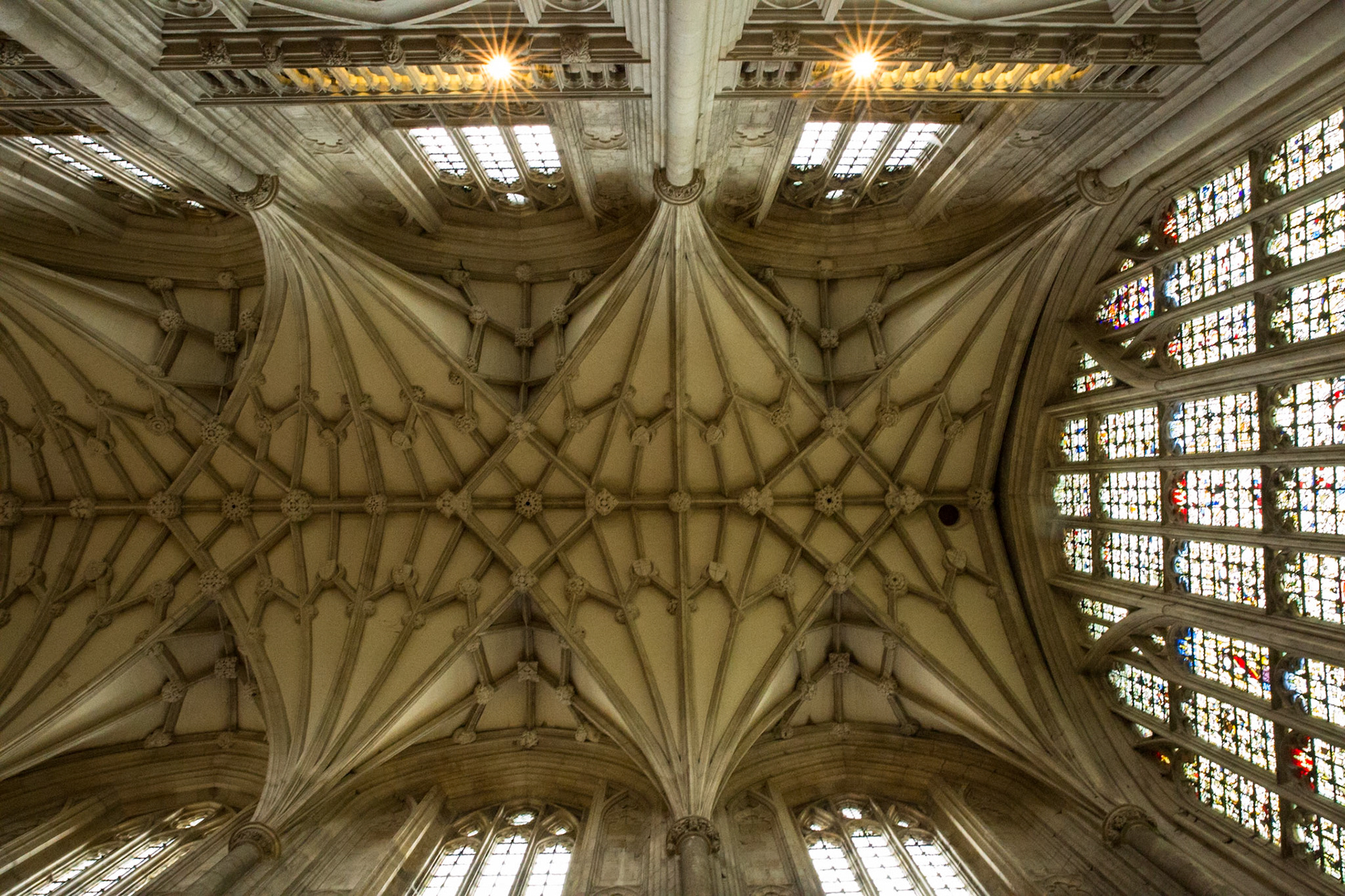Winchester Cathedral, founded in 642, in Winchester, Hampshire, England