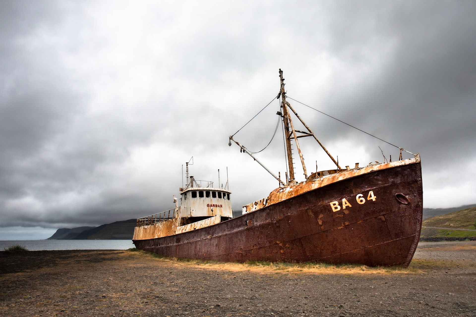 Gardar wreck, Westfjords, Iceland. Oldest steel ship in Iceland, built 1912