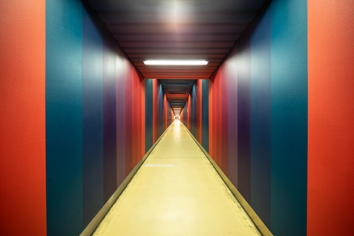 Parking passage at the University Hospital, Verner Panton Design, Basel, 1978