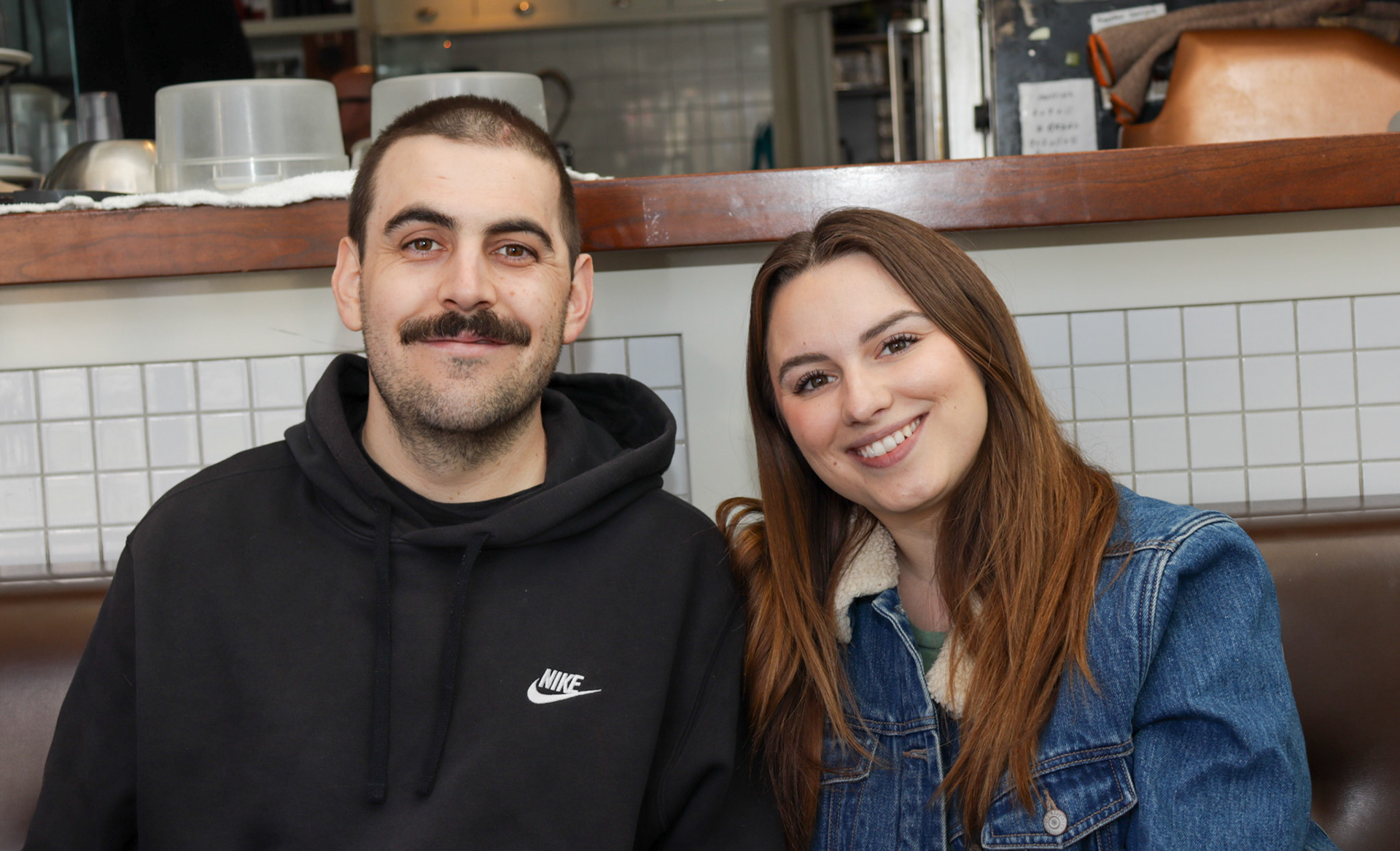 Beautiful couple Lauren Anderson and Geoff Boc flashing a smile on April 18, 2024 in Calgary, Alberta. Photo by Jenna Willox