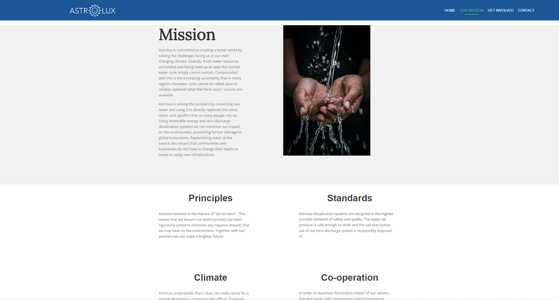 Mission page for 'Astrolux'