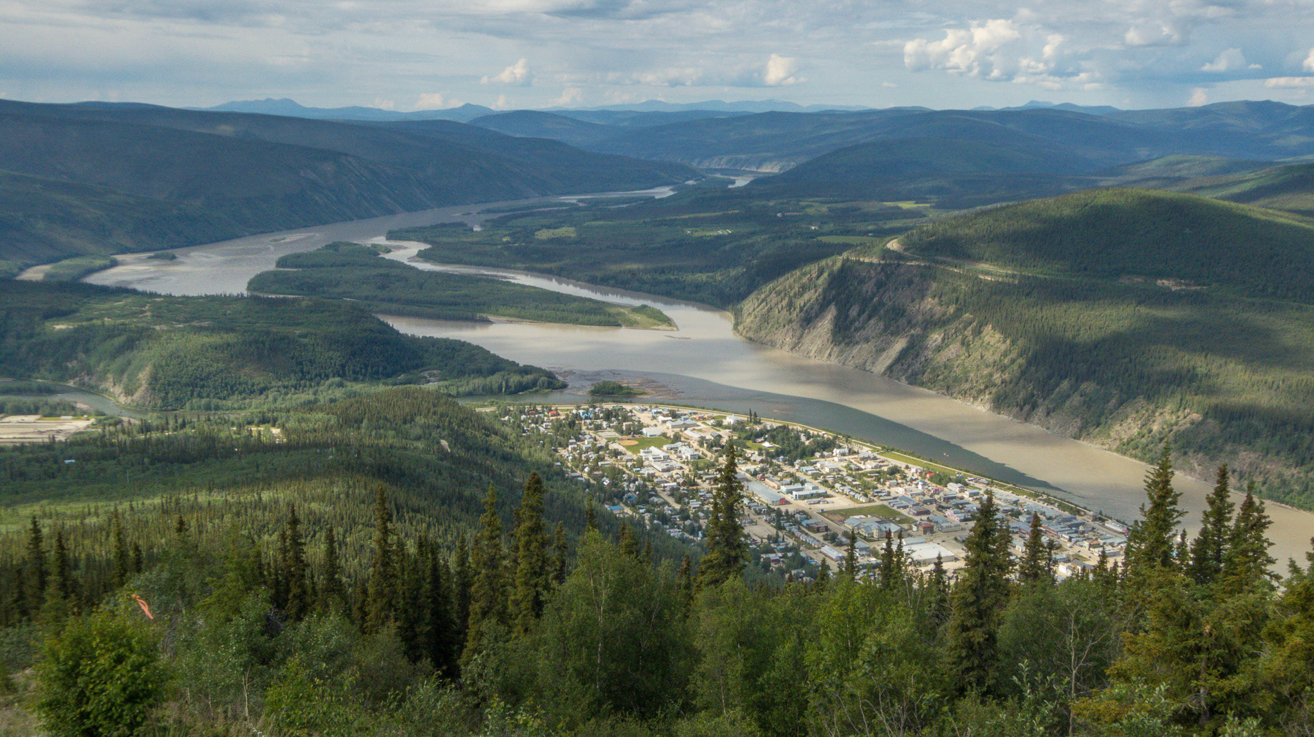Blick auf Dawson City