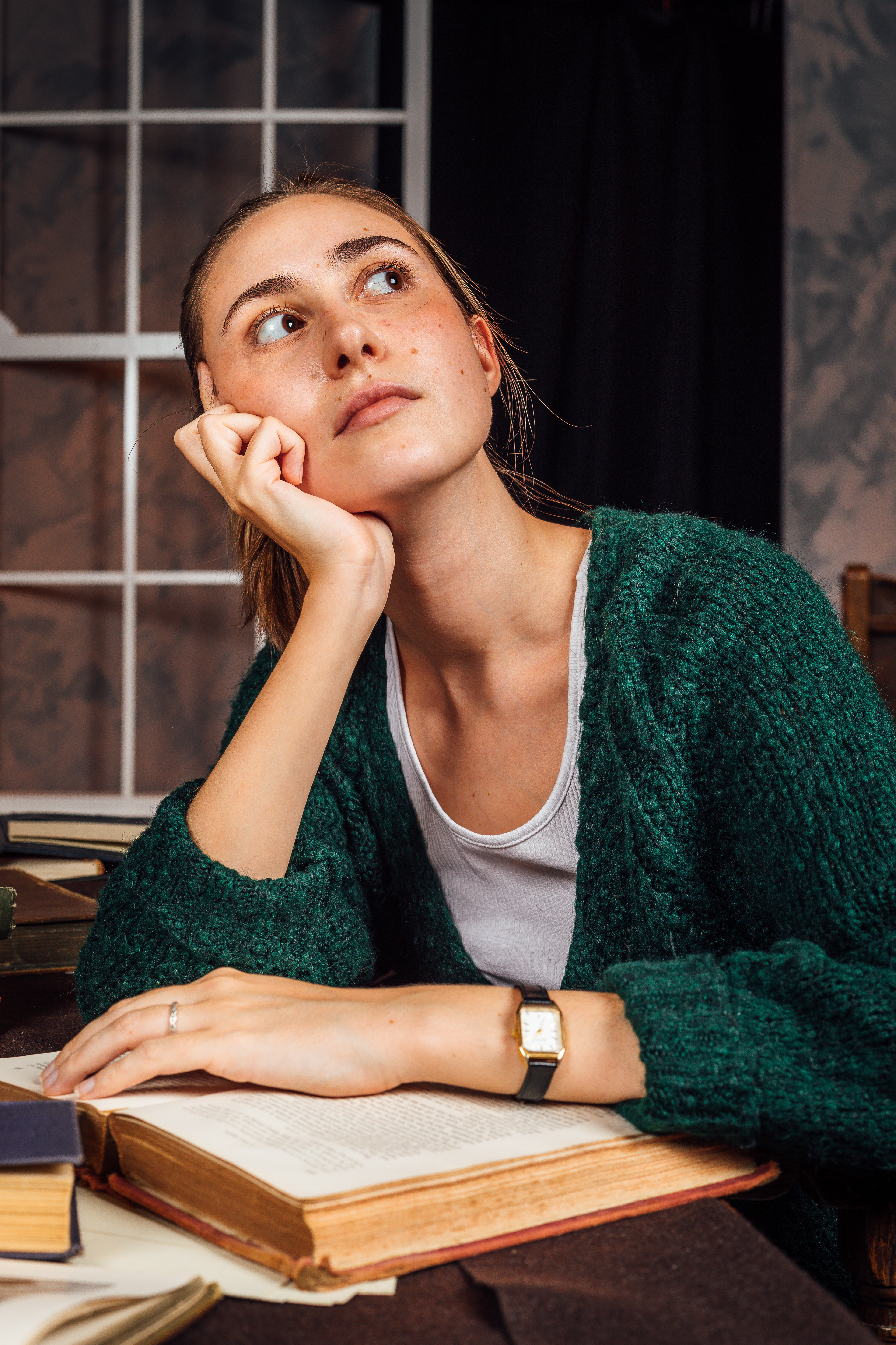 Hannah Jarvis, pondering the origins of a hermit in Tom Stoppard's Arcadia - Performed by Chelmsford Theatre Workshop