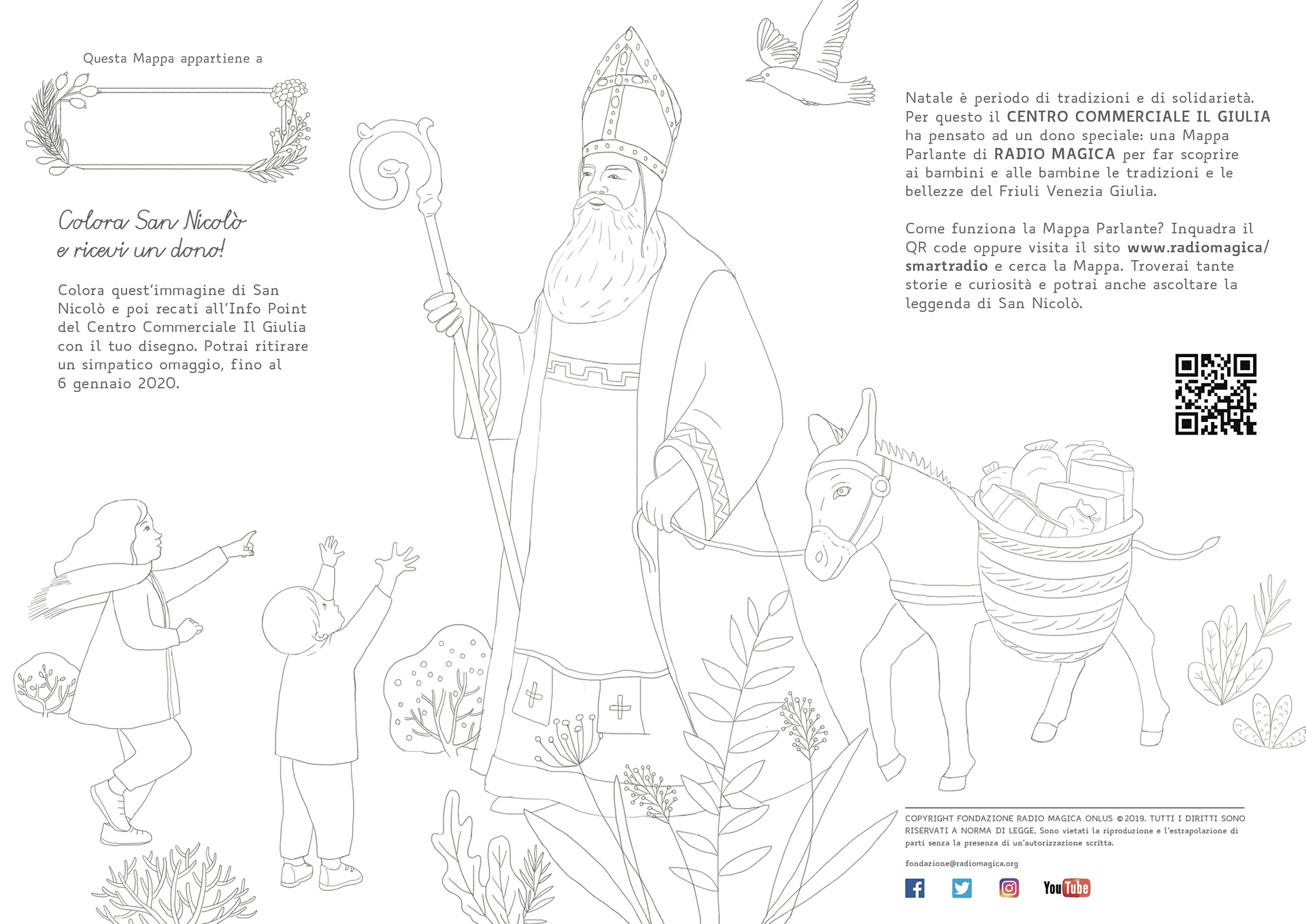 Map Friuli Venezia Giulia - Christmas Edition - map illustration + graphic design for Radio Magica - Italy