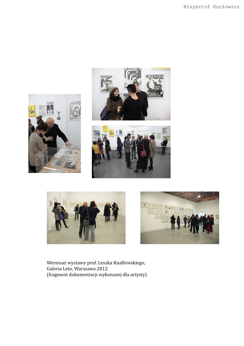 Photo dokumentation for prof Leszek Knaflewski, Leto Gallery, Warszawa, 2012