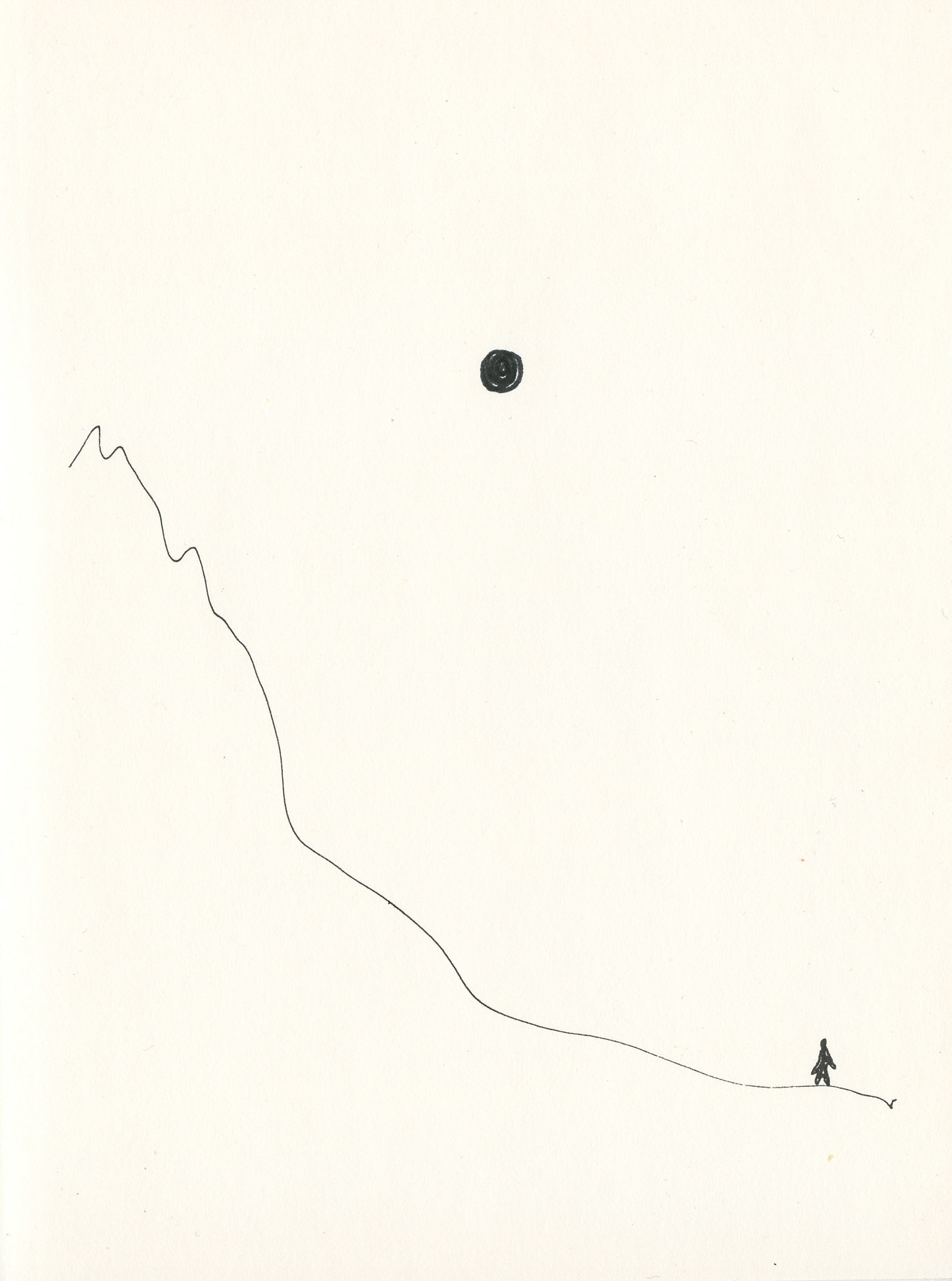 Alone with the moon  5" x 7", 2018