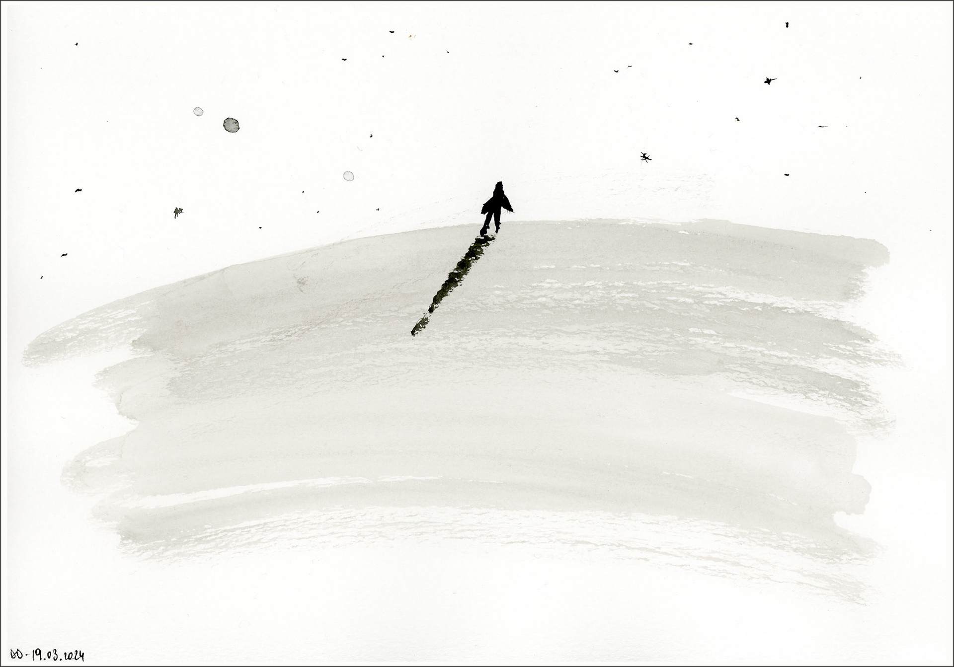 Alone  10"x 7", 2024